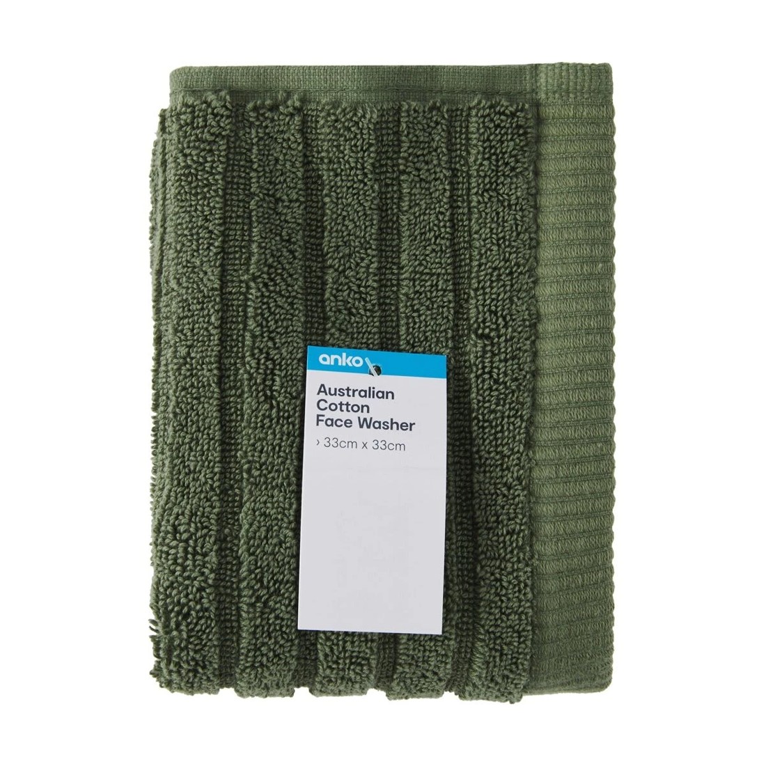 5 Australian Cotton Face Washer - Green, 5 of 6