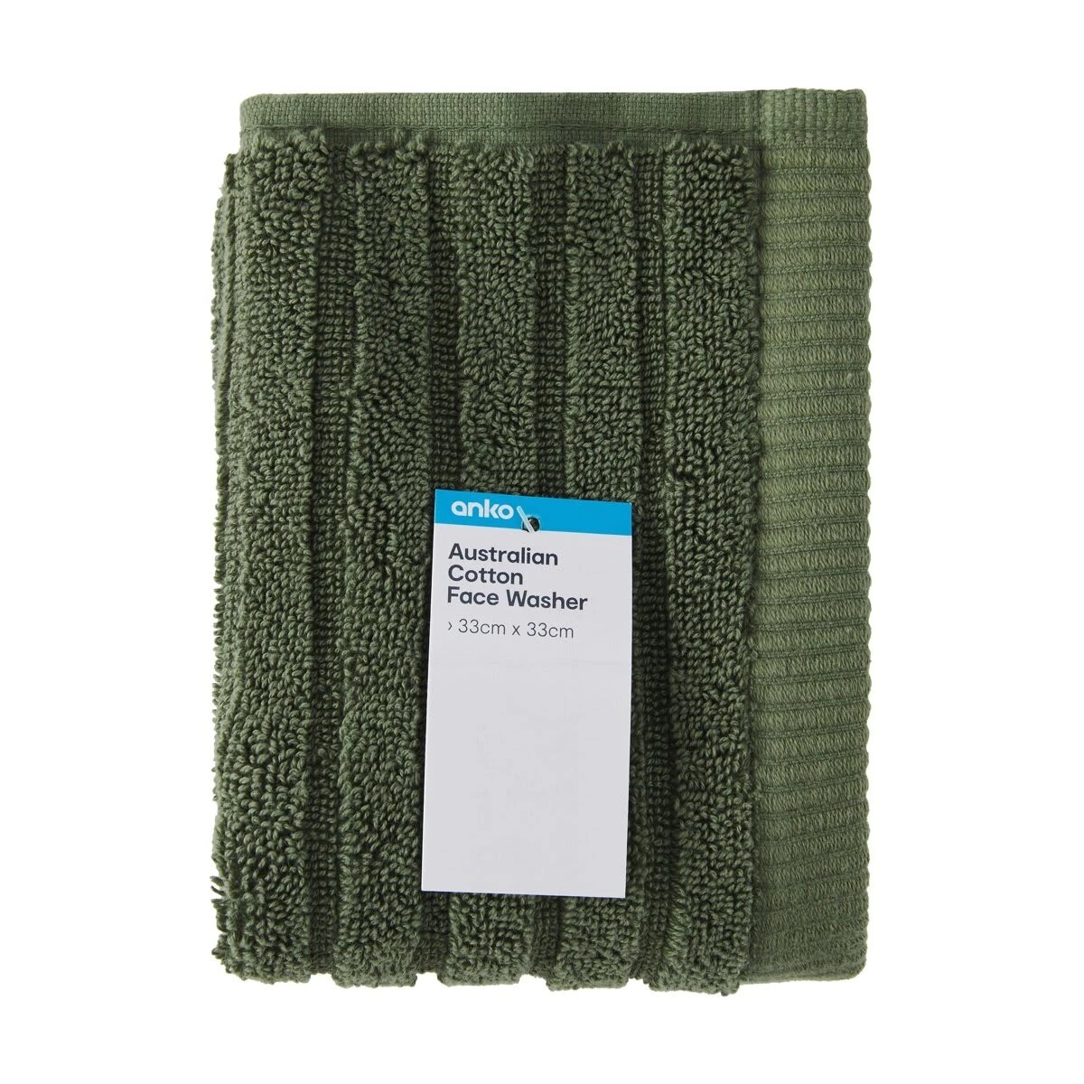 5 Australian Cotton Face Washer - Green, 5 of 6
