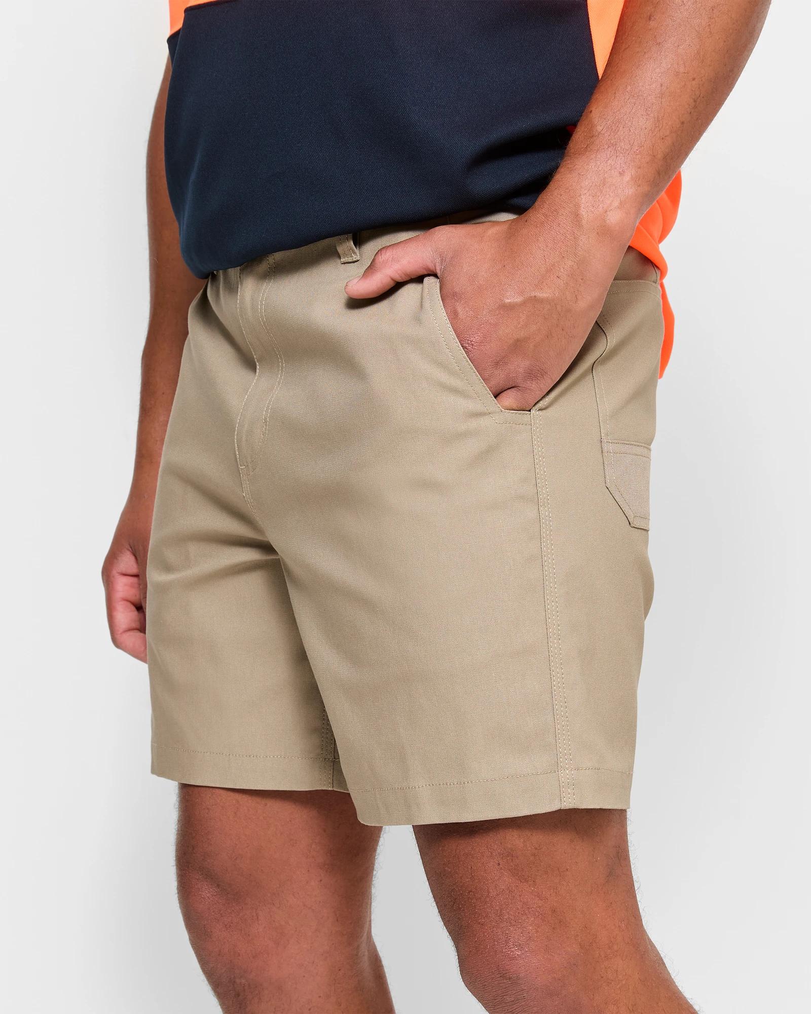 3 Australian Cotton Work Shorts - Graphite STONE, 3 of 5