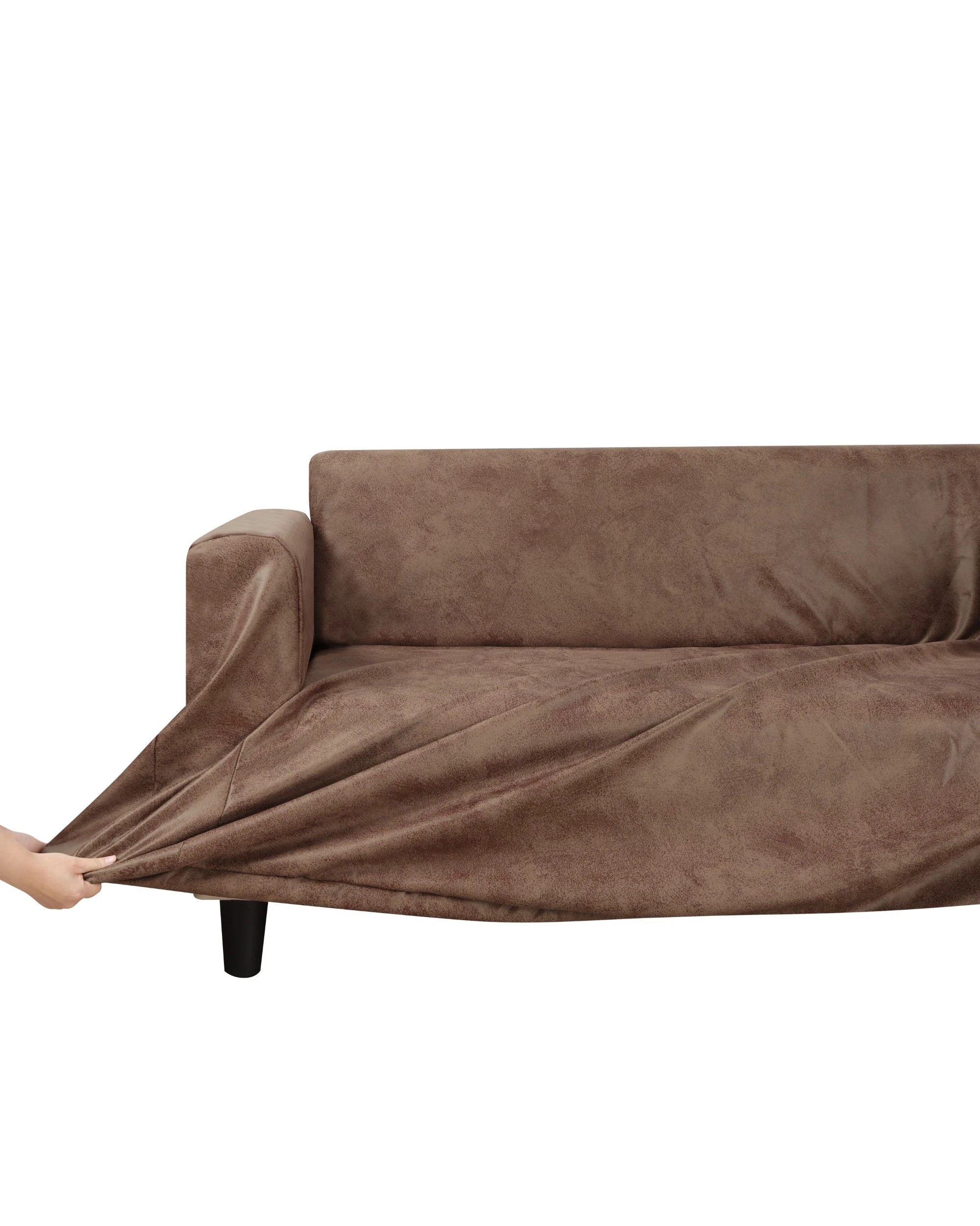 3 Sherwood Home Premium Faux Leather 3 Seater Couch Sofa Cover - Light Leather, 3 of 5