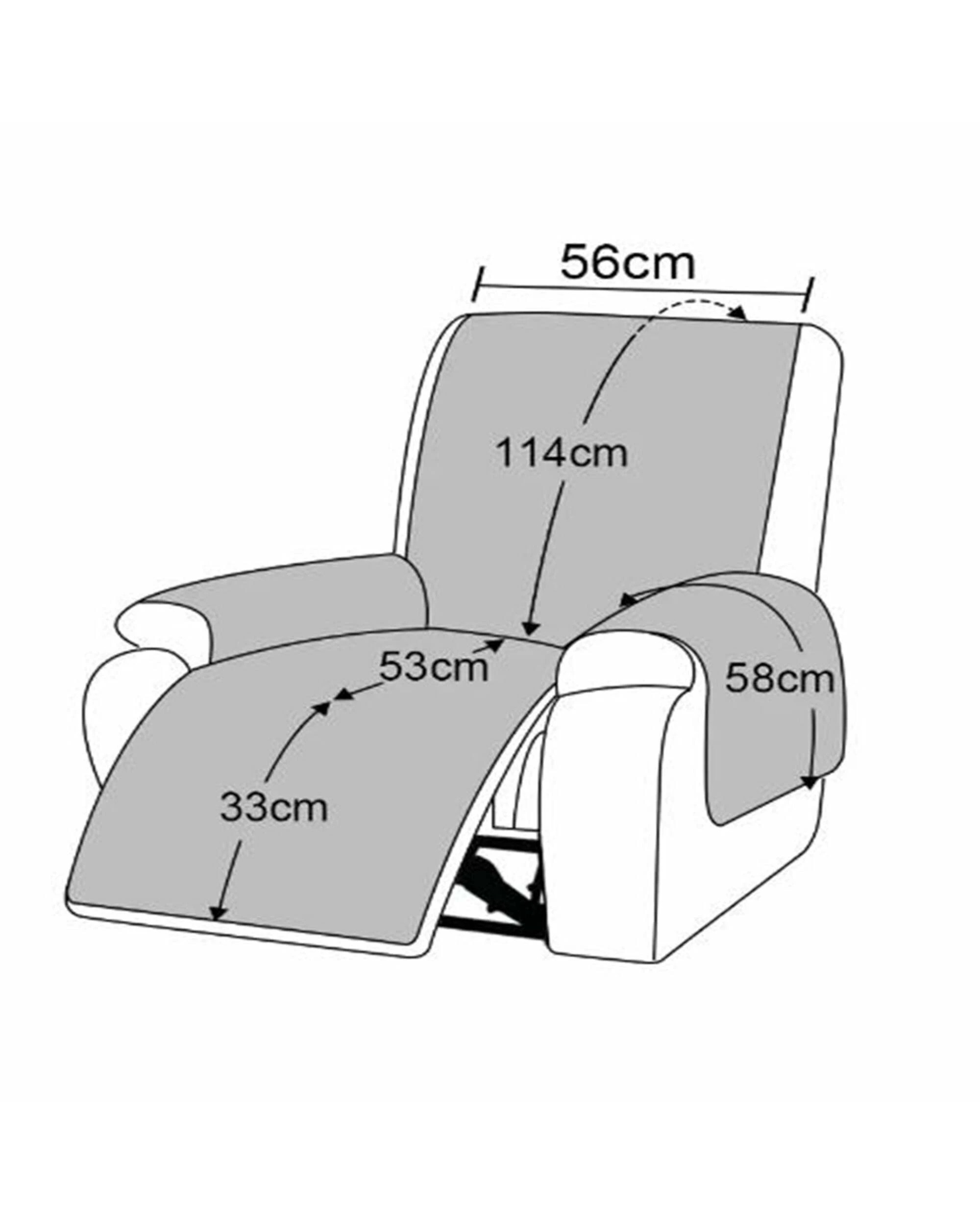 6 Smarcute 1 Seater Waterproof Recliner Chair Cover Sofa Protector Non Slip - Blue, 6 of 6