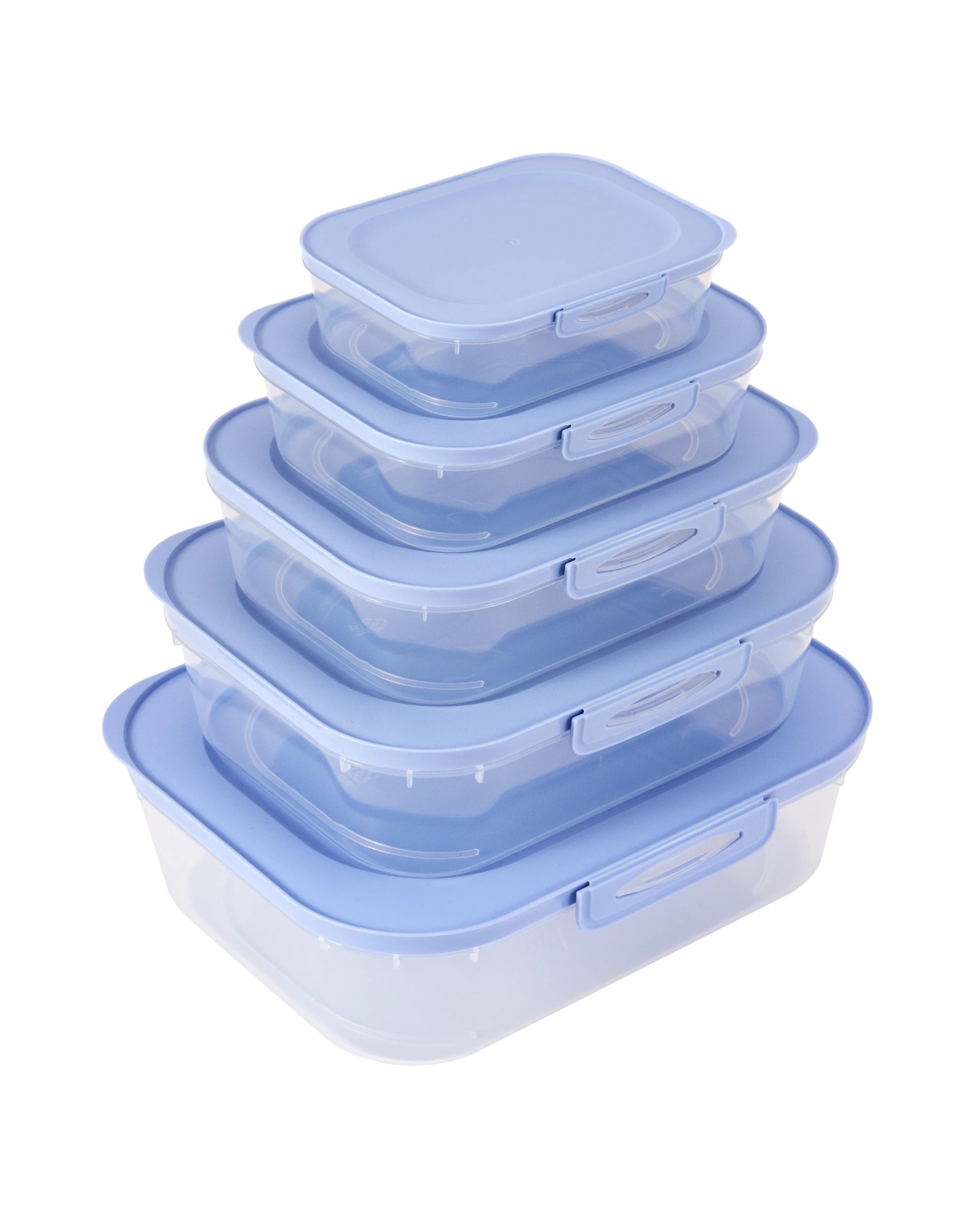 1 Set of 5 Rectangle Food Storage Containers - Blue, 1 of 5