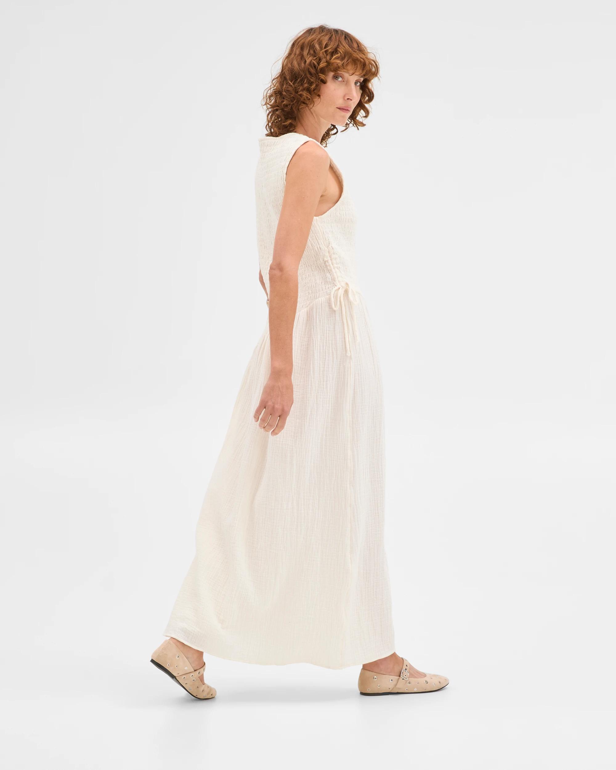 3 Target Woman Australian Cotton Resort Woven Asymmetrical Midi Dress WHITE, 3 of 7