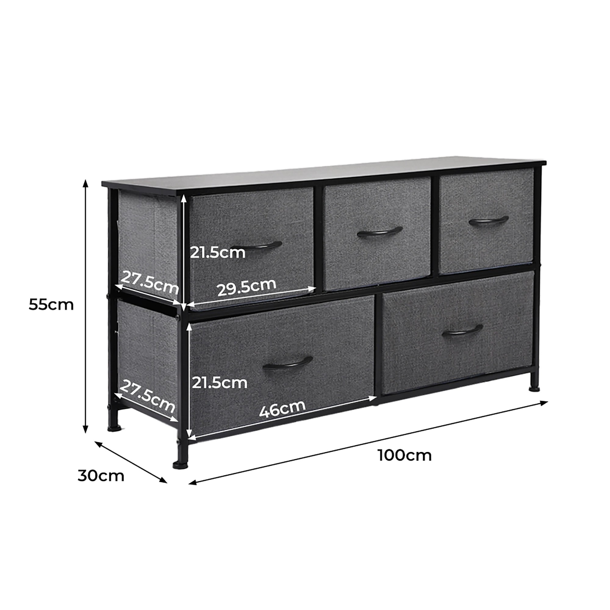 3 Levede Chest Of Drawers - Dark Grey, 3 of 7