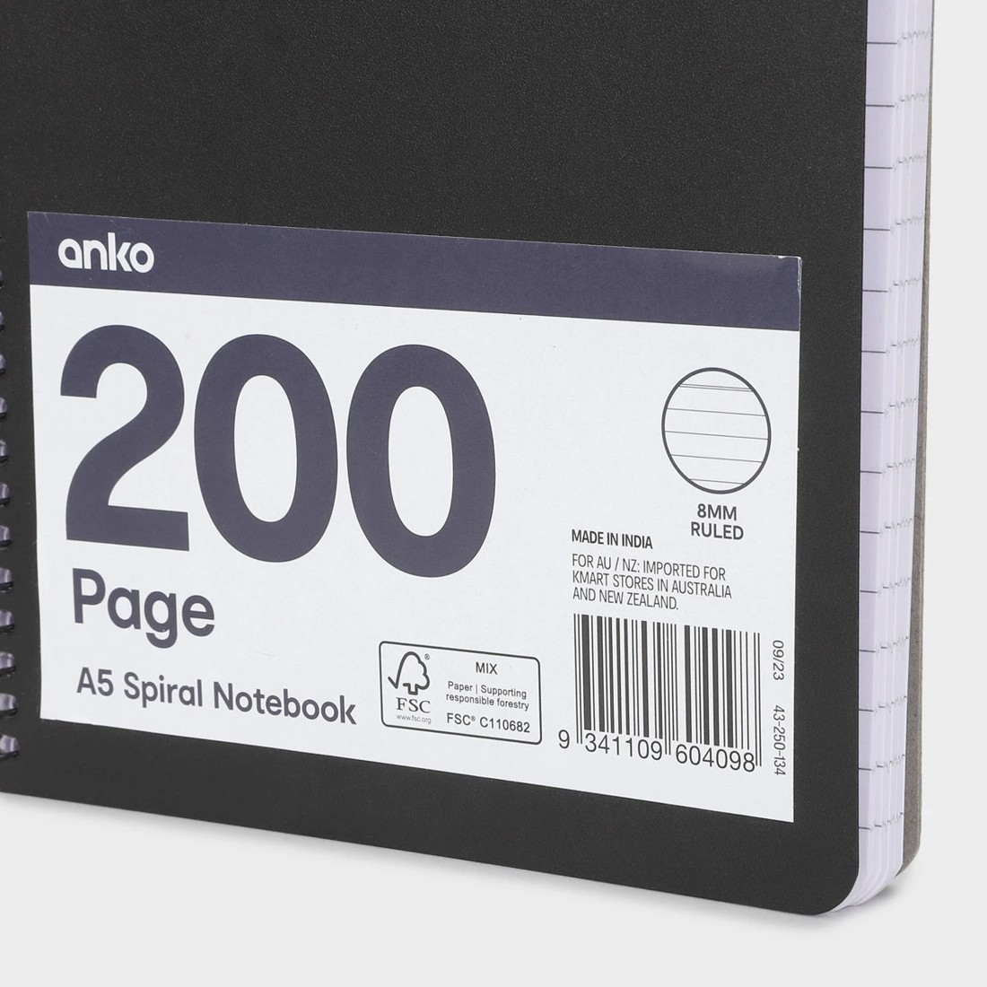 4 A5 Spiral Notebook - Black, 4 of 5