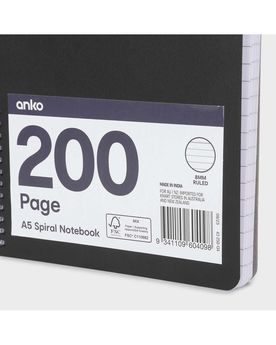 4 A5 Spiral Notebook - Black, 4 of 5