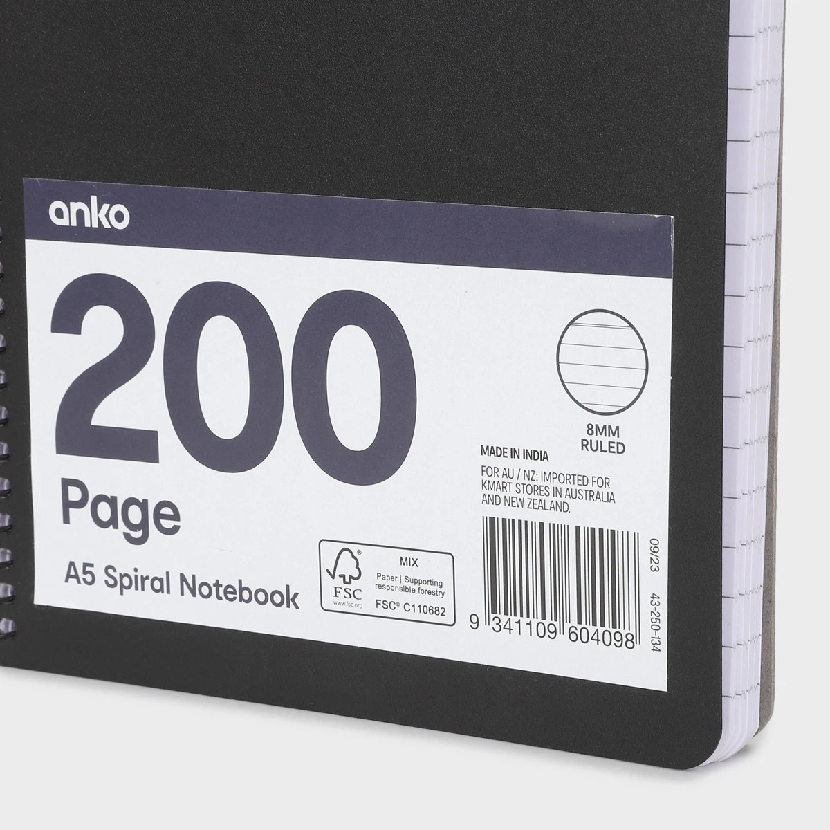 4 A5 Spiral Notebook - Black, 4 of 5