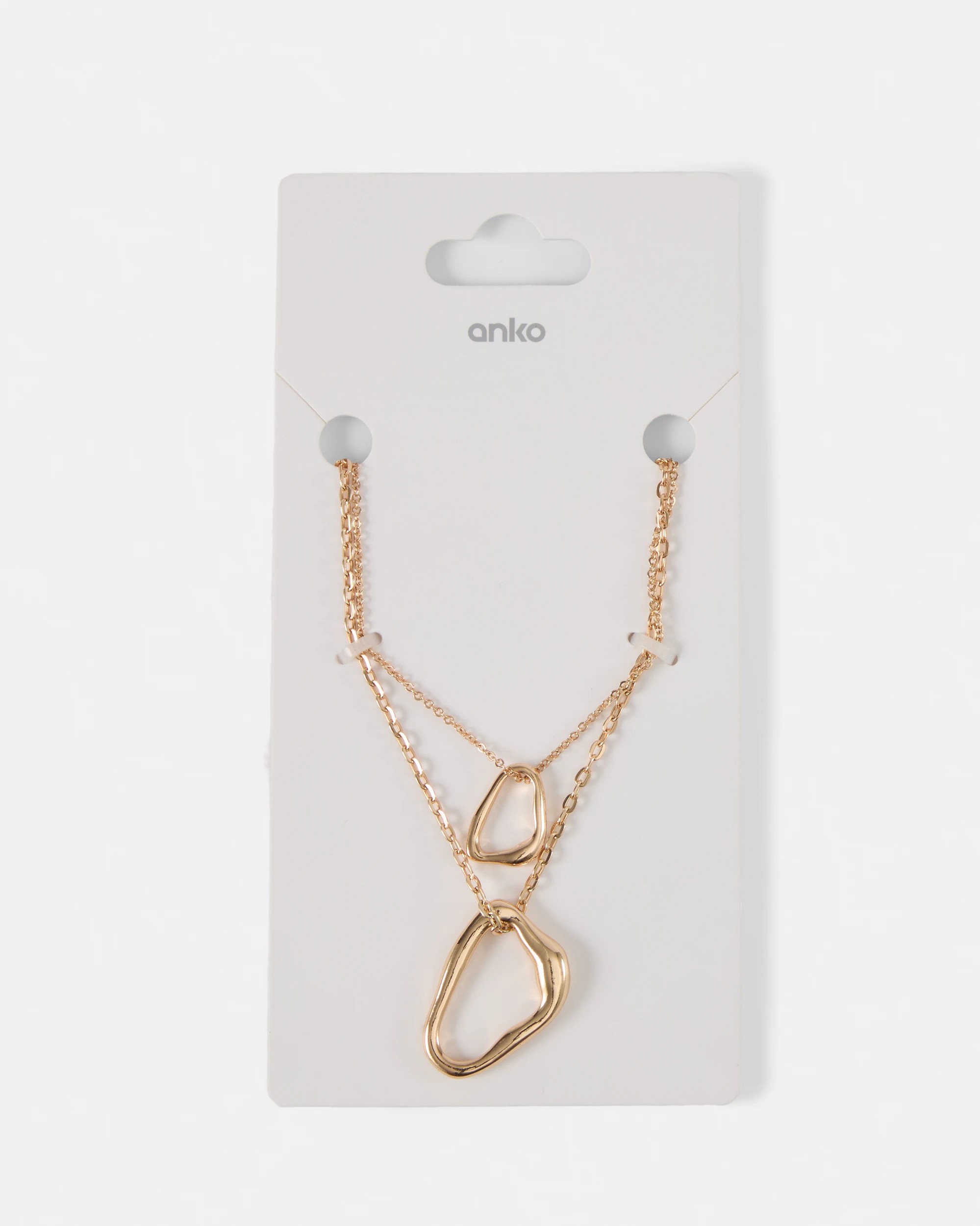 5 2 Pack Irregular Pendants & Necklaces - Gold Tone, 5 of 5