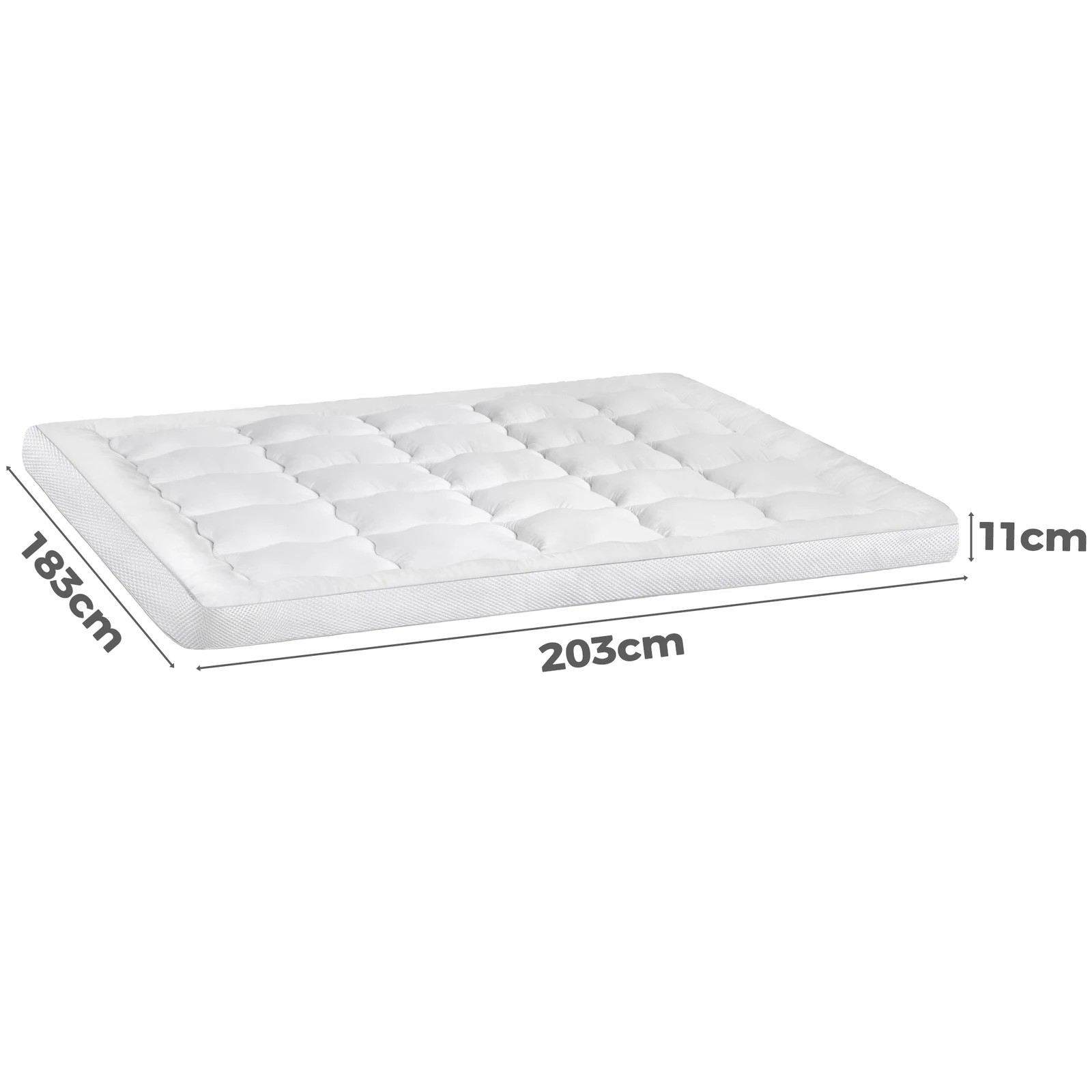 4 Starry Eucalypt Mattress Topper Pillowtop Mesh Bedding Mat Cover 11cm - King Bed, 4 of 6