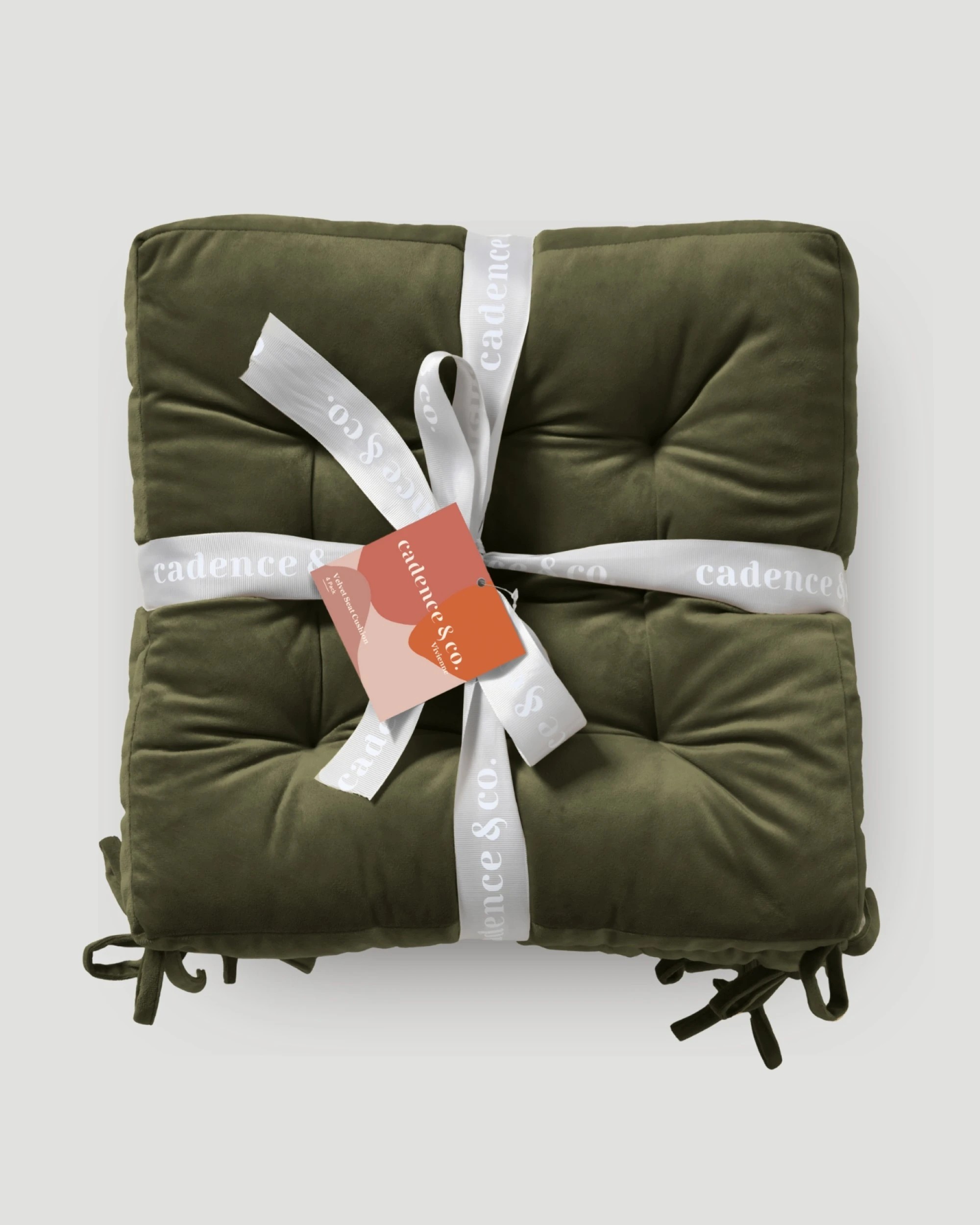 7 Cadence & Co. Vivienne Velvet Seat Cushion 4 Pack - Olive, 7 of 7