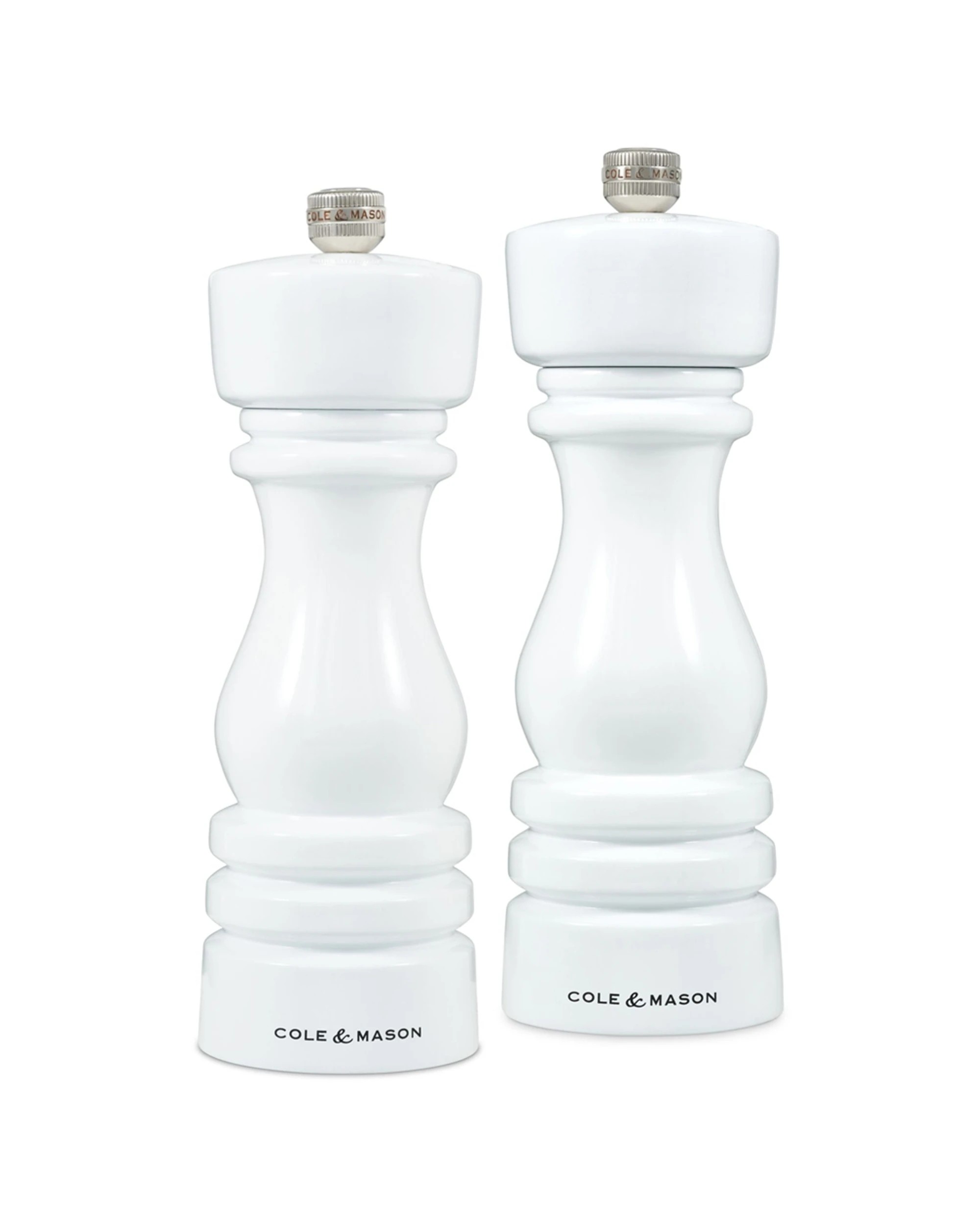 1 Cole & Mason 2pc London Salt & Pepper Mill Set 18cm Beech Wood - White, 1 of 4