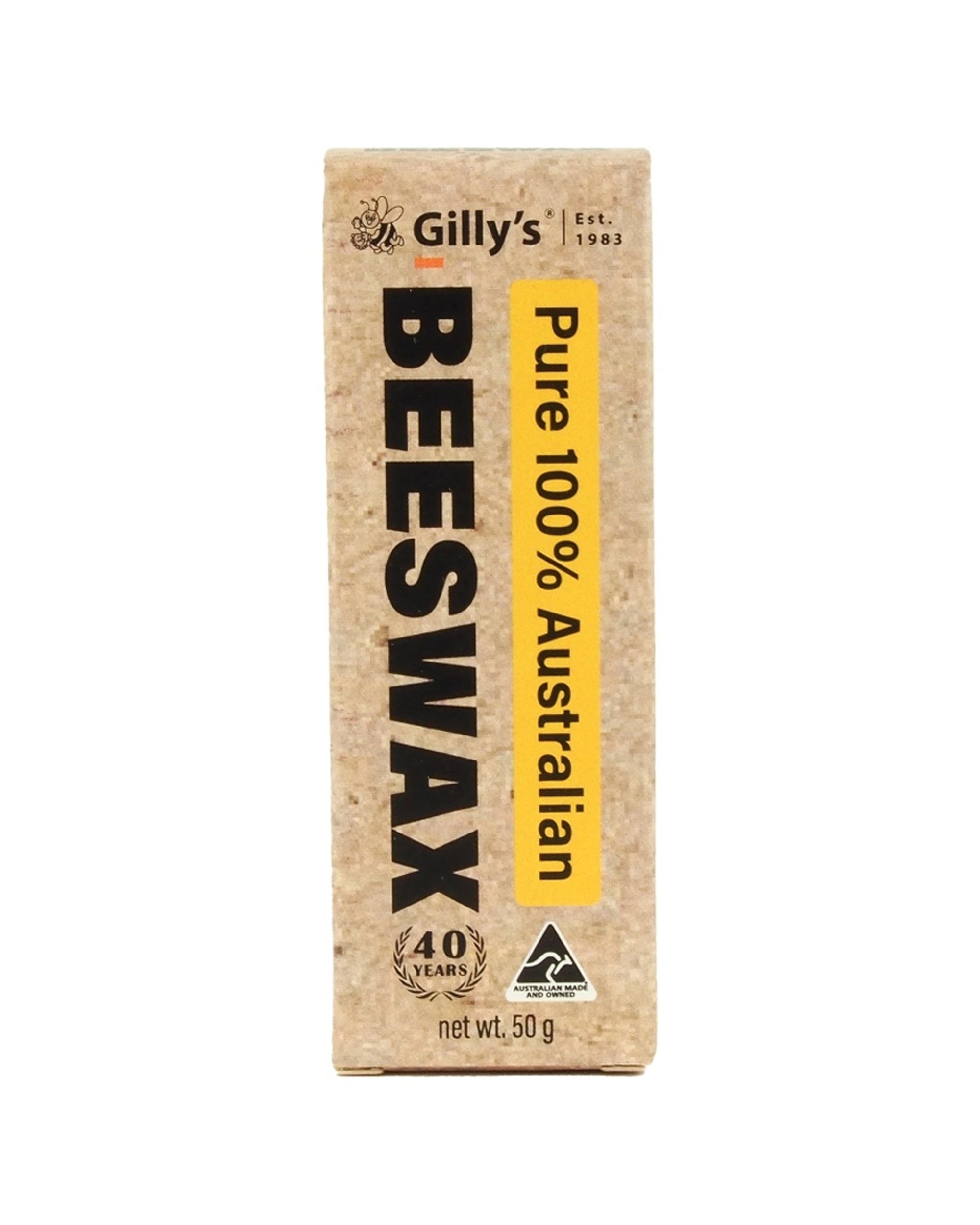 1 Gillys Pure Beeswax Block DIY Wood Shoe Polish 50g Food Safe - Natural, 1 of 4