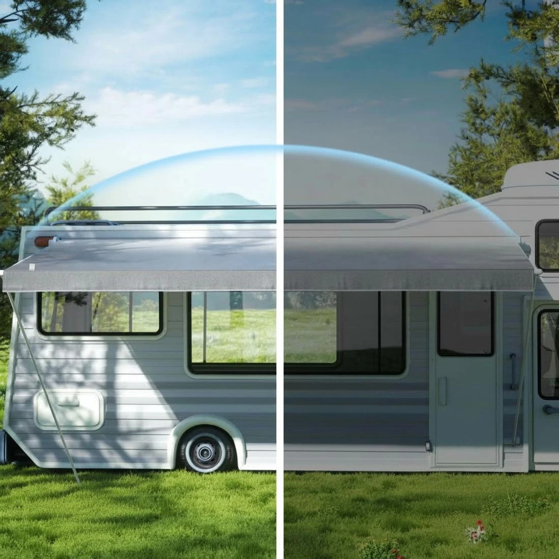 2 Weisshorn 18ft Caravan Awning RV Replacement Fabric 5.20M x 2.42M - Grey, 2 of 5