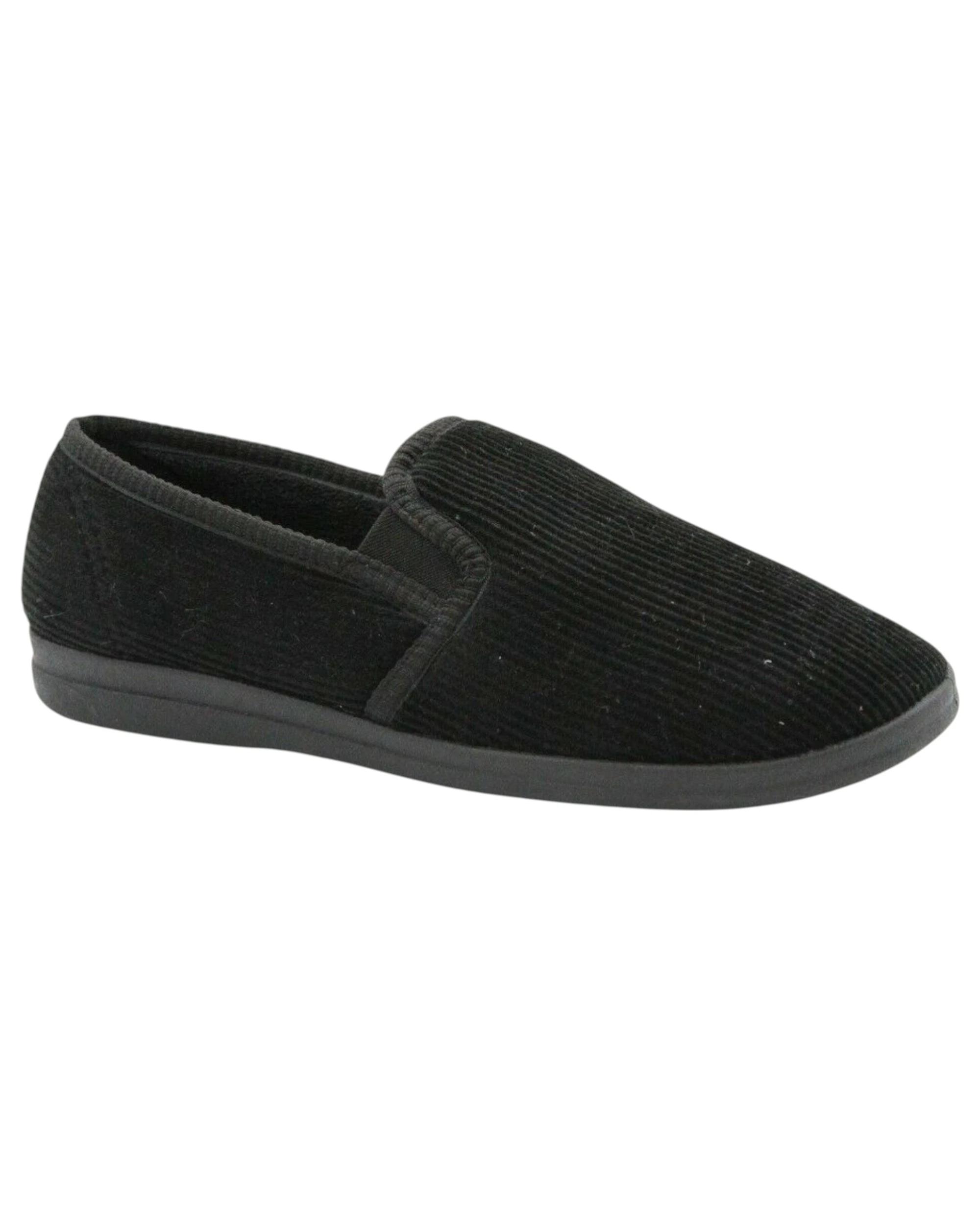 1 Grosby Blake 2 Slippers Mens Slipper Black Slip On Slippers BLACK, 1 of 5