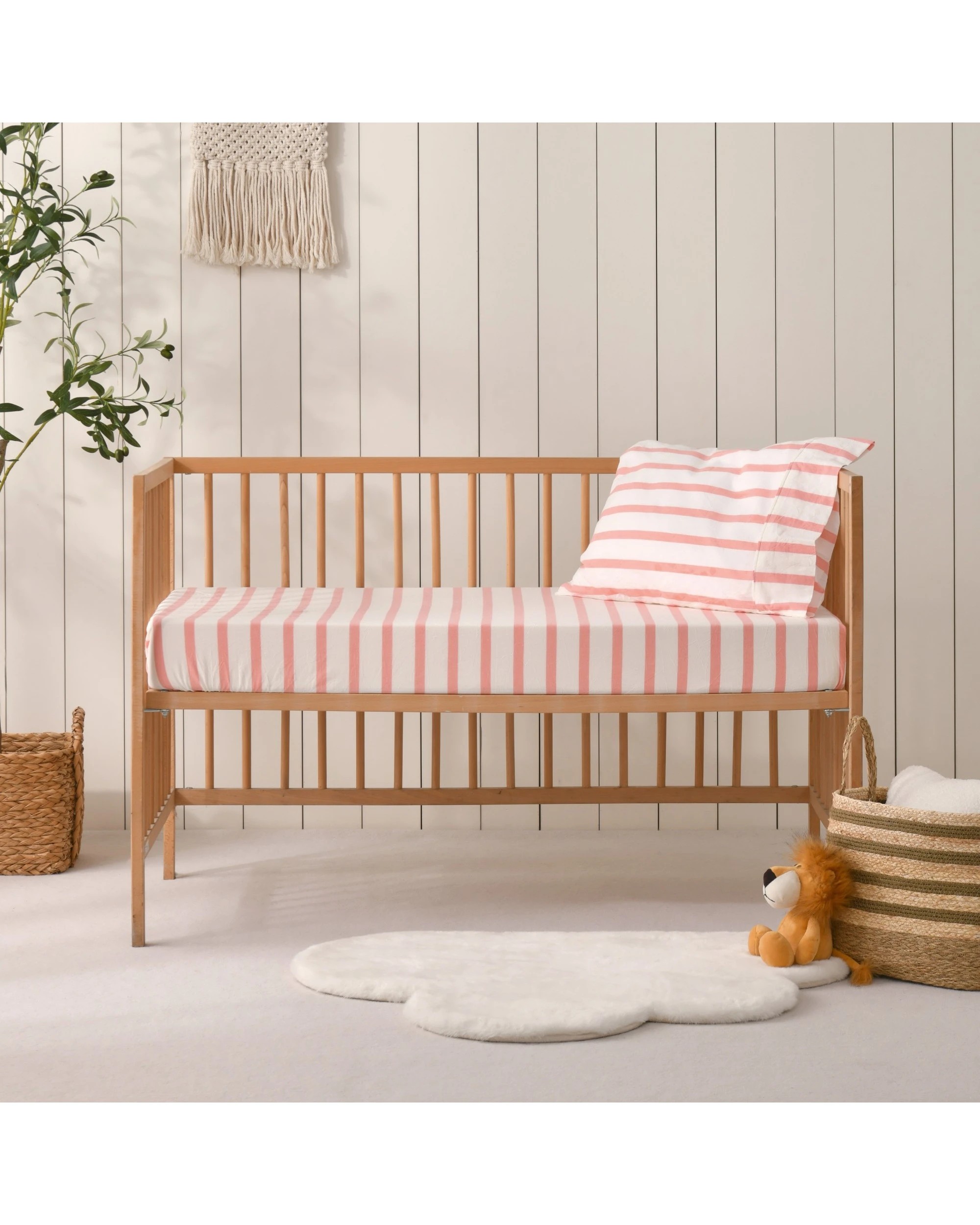 6 Dreamaker Baby Bask Washed Cotton Yarn Dyed Stripe Combo Set - COT Size - Coral, 6 of 7
