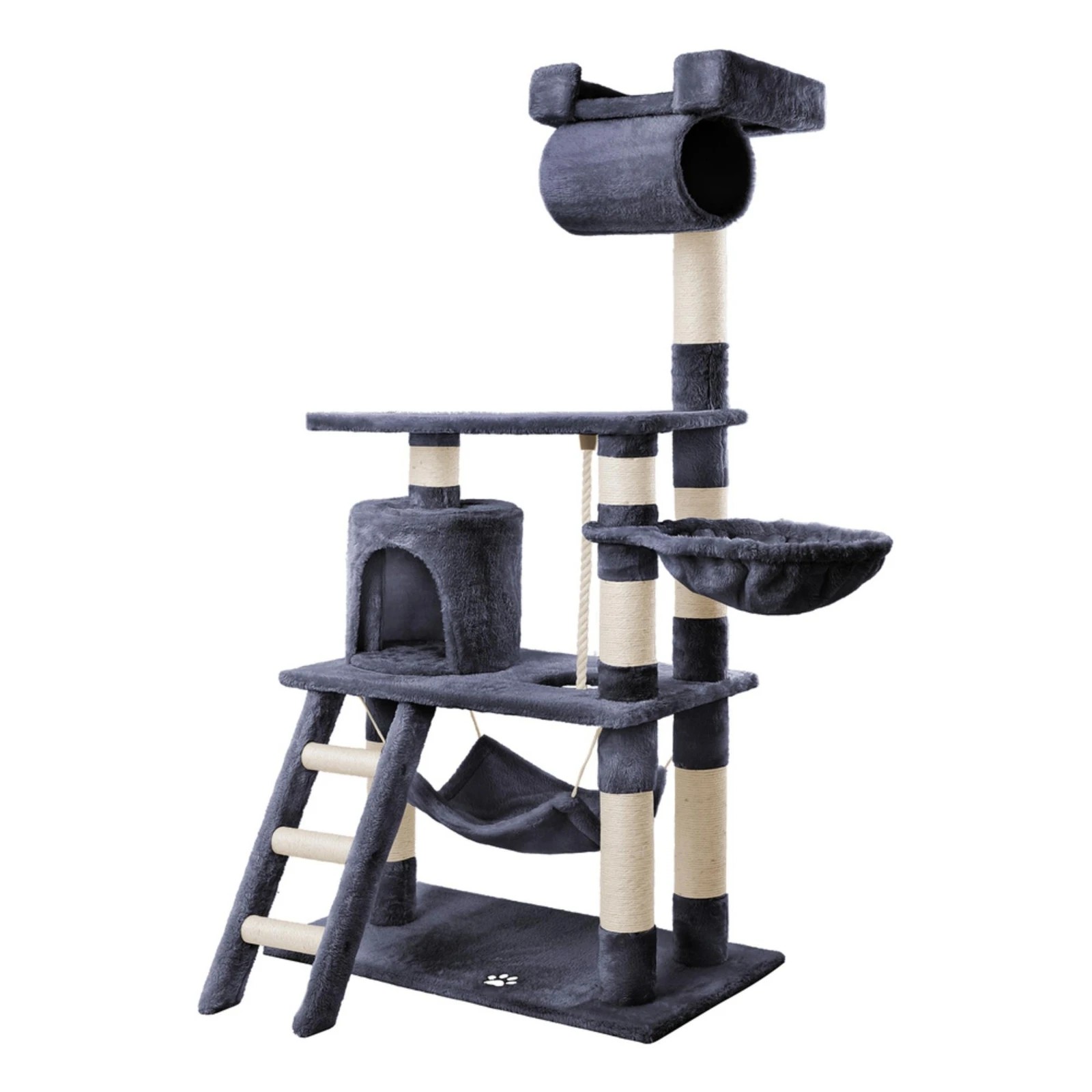 1 Beastie Cat Tree Scratching Post Scratcher Tower Condo House Furniture Wood 141CM - Grey, 1 of 6