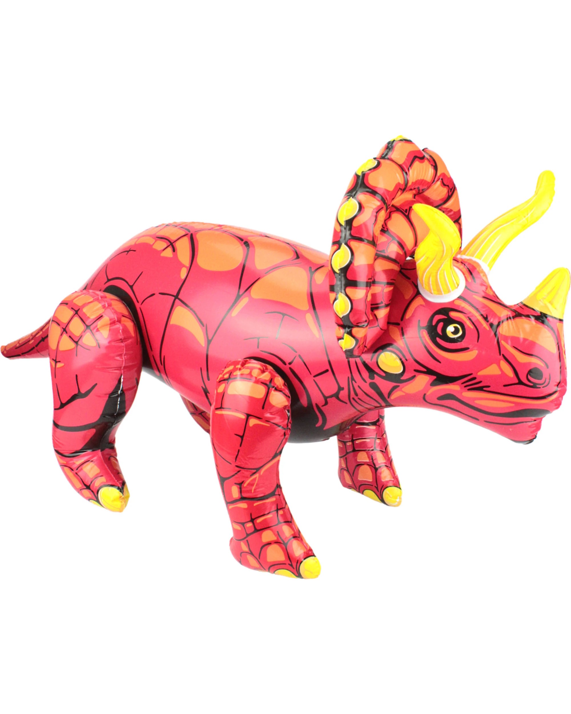 1 Partyrama Inflatable Triceratops Dinosaur - Red, 1 of 3