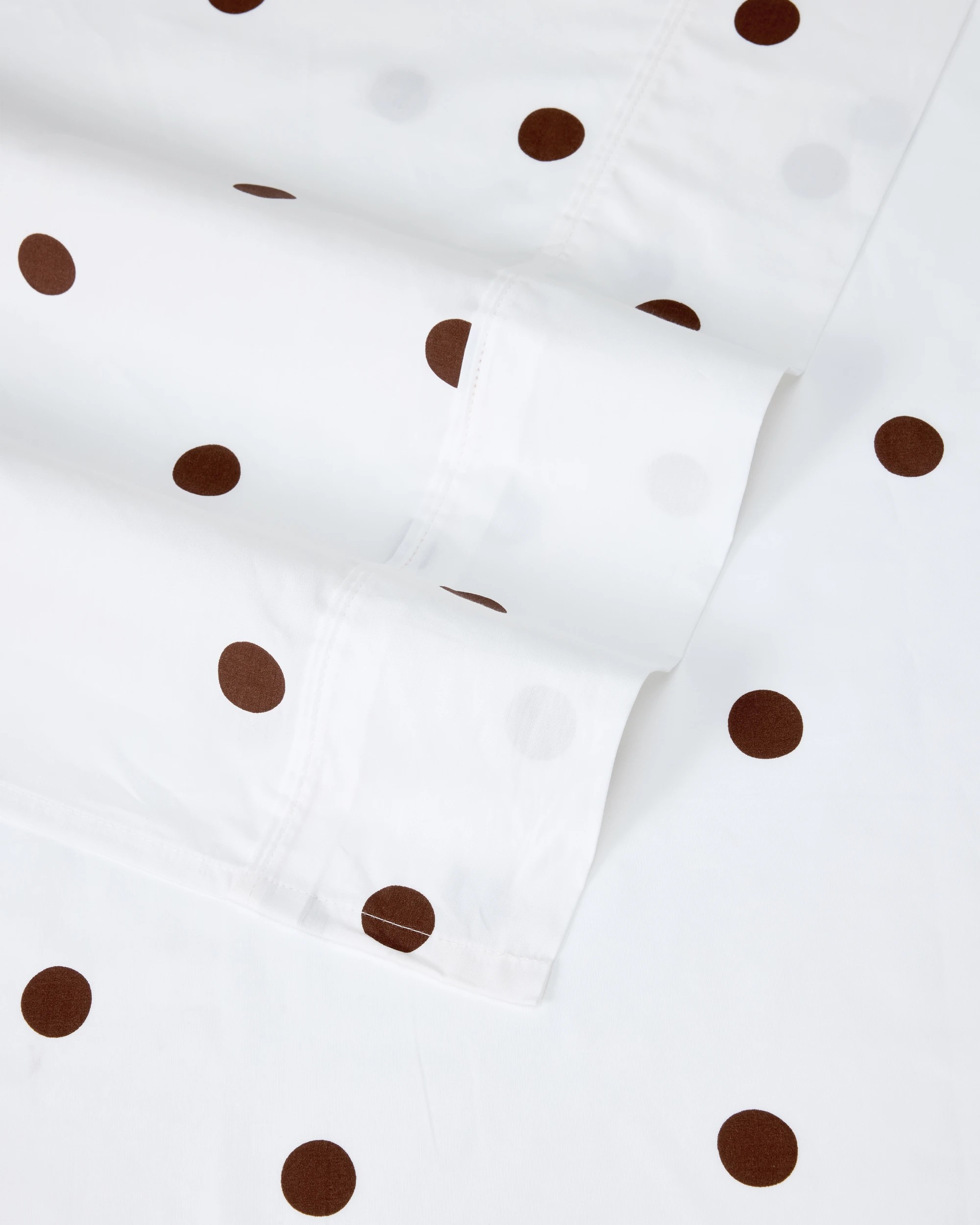 6 250 Thread Count Polka Dot Cotton Sheet Set - Queen Bed, Off White and Chocolate, 6 of 7