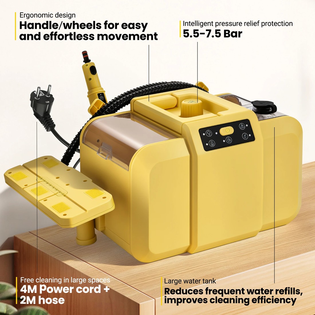 5 ADVWIN 2200W Heavy Duty Steam Cleaner, Industrial High-Pressure& Temp Steamer, 5 of 7