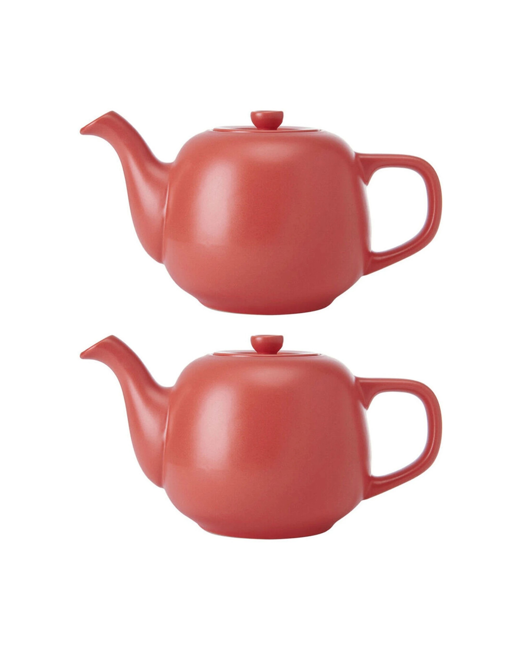 1 La Cafetiere 2PK Stoneware Classic Teapot Kettle 600ml - Red, 1 of 7