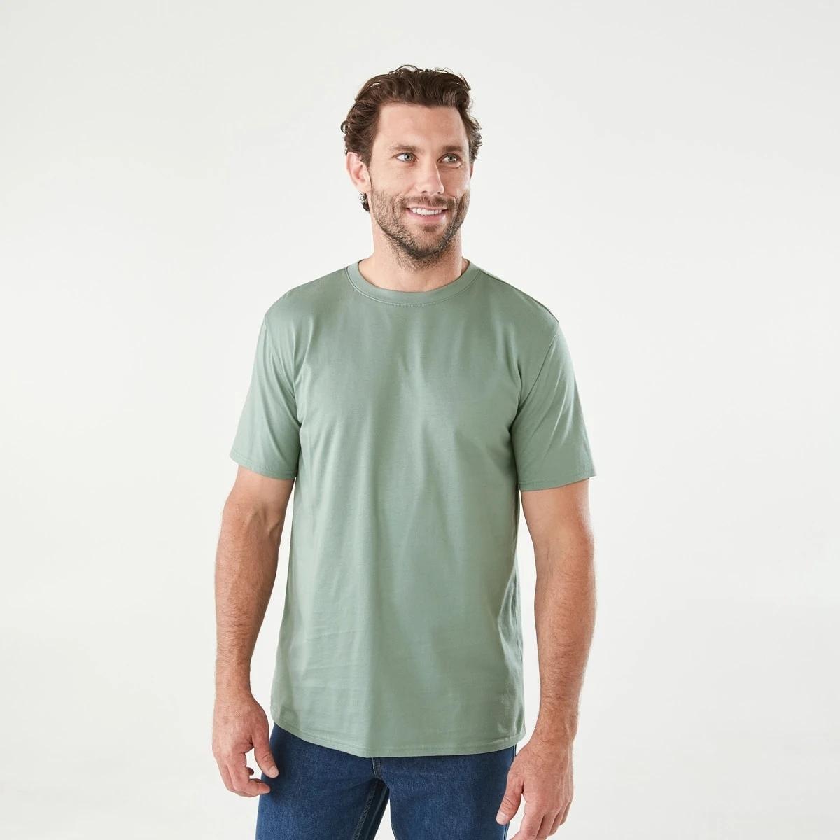 1 Australian Cotton Crew Neck T-shirt Chin Green, 1 of 5