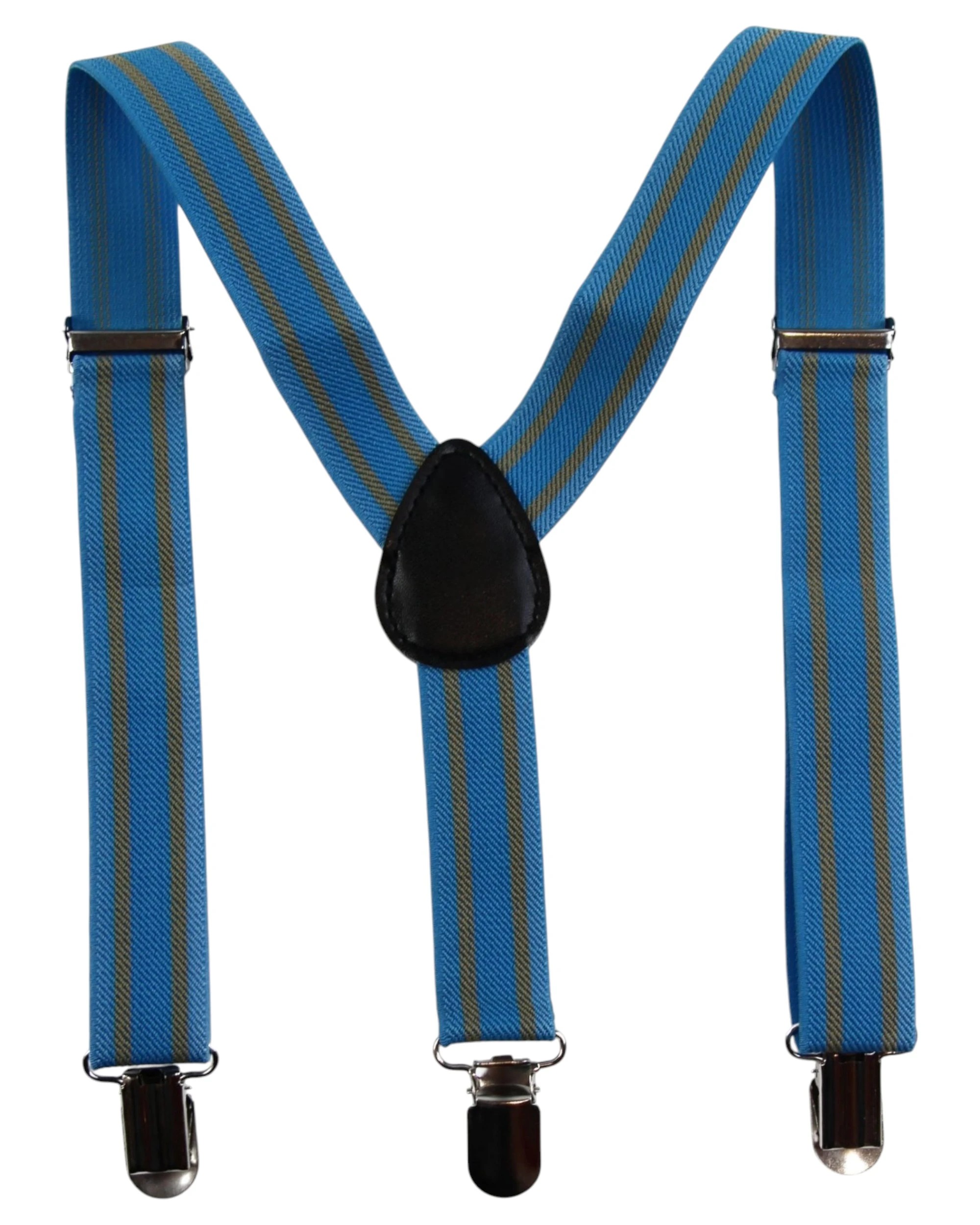 1 Zasel Boys Adjustable Light Blue & Latte Patterned Suspenders - Multi - Multi, 1 of 5