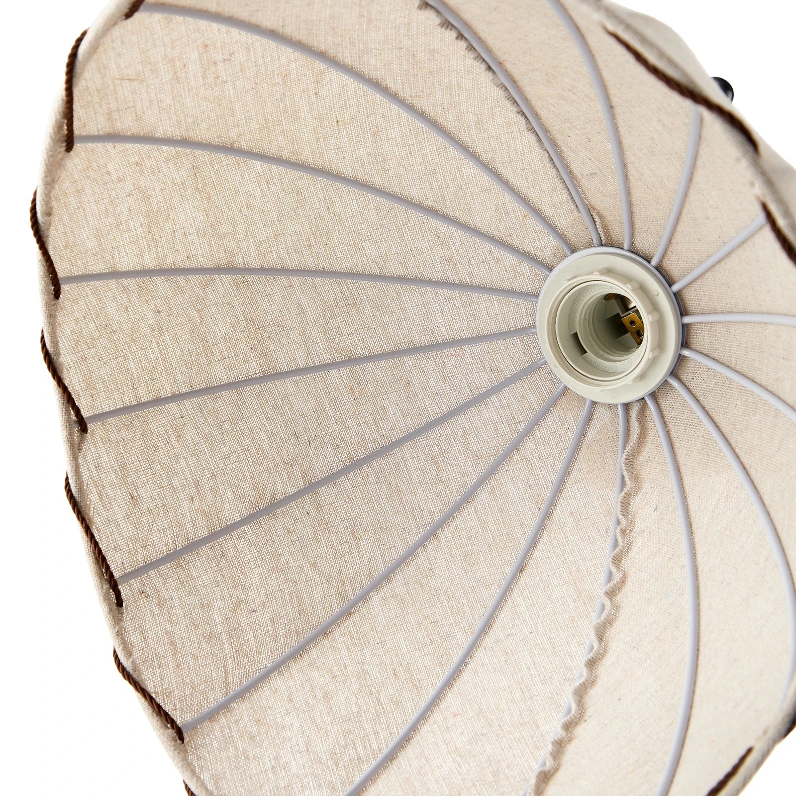 6 Oikiture Retro Floor Lamps Standing Lamp Fabric Shape Metal Frame - Black, 6 of 10