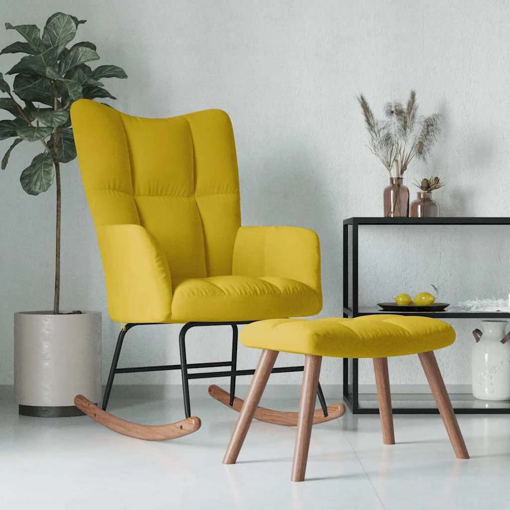 3 vidaXL Rocking chair Ergonomic - Yellow, 3 of 9