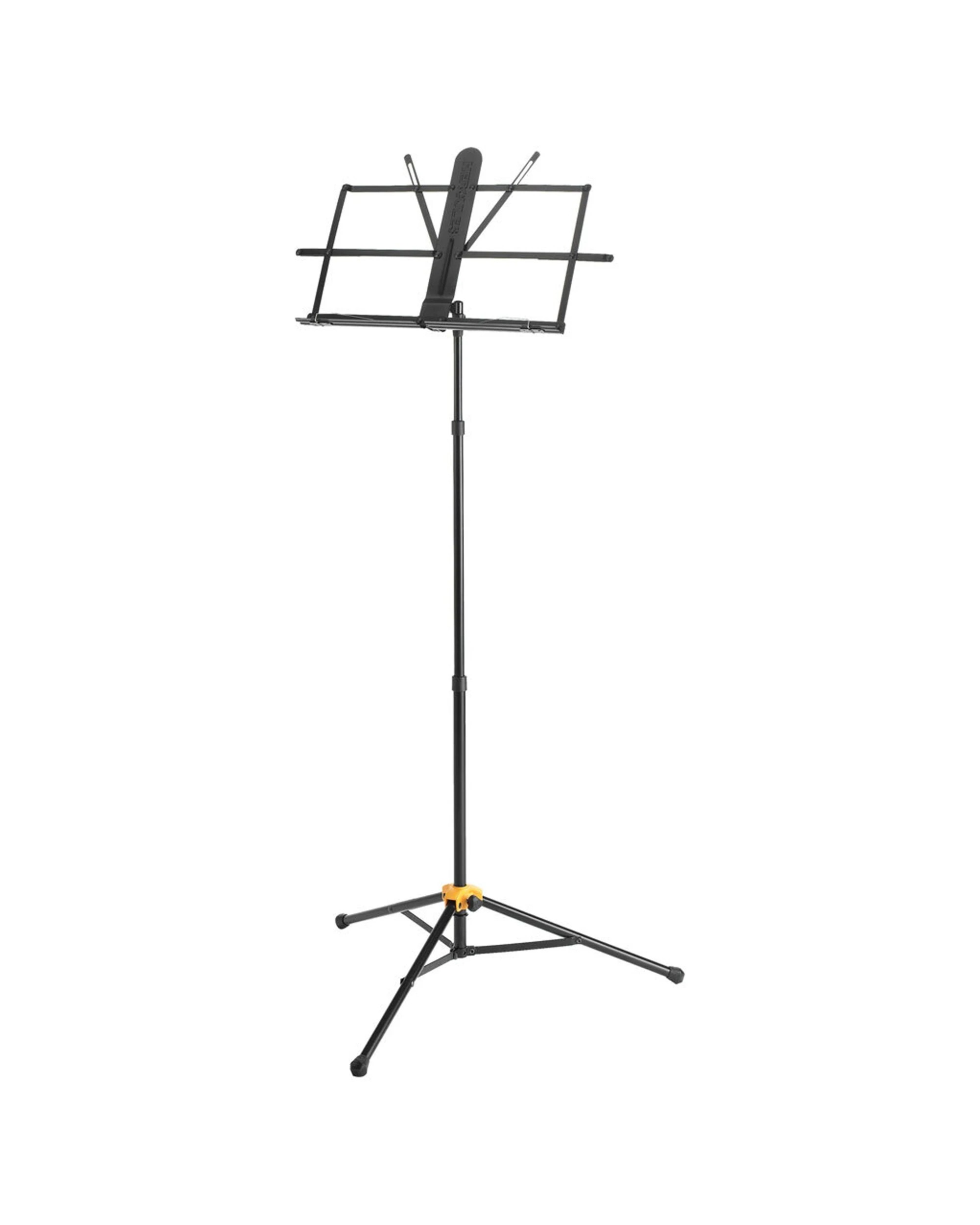 1 Hercules Three Section Music Sheet Stand Adjustable Folding Holder With Bag 3-Section Compact Design - Black, 1 of 3