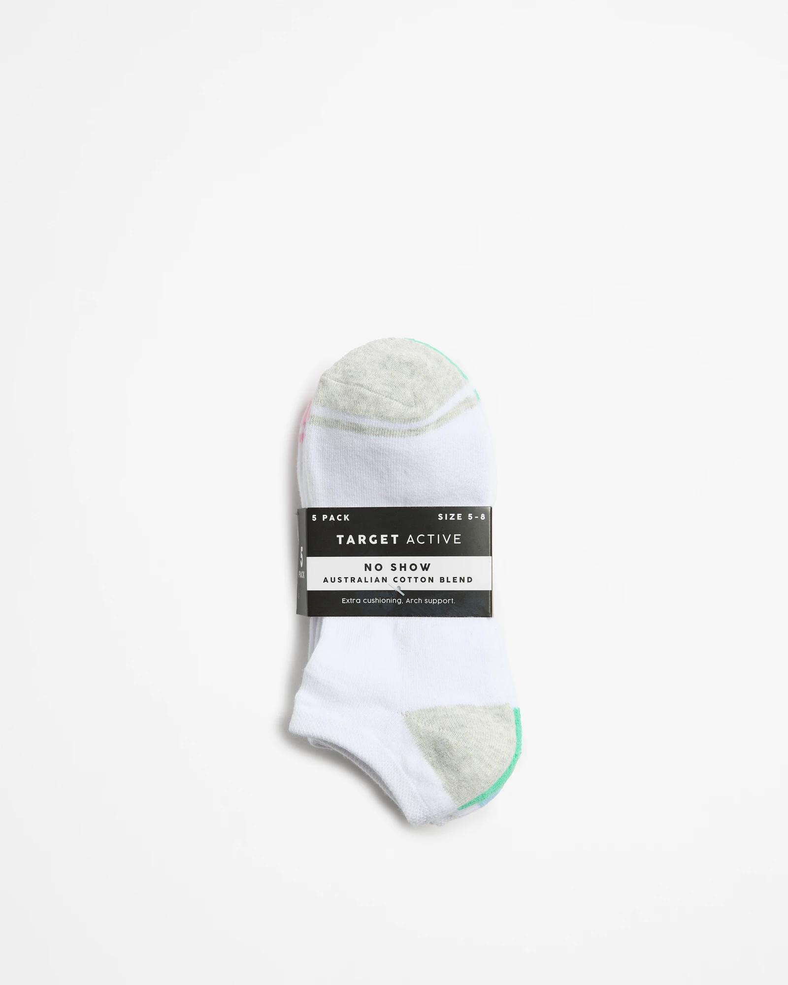 3 Target Active Australian Cotton Blend 5 Pack No Show Socks WHITE, 3 of 3