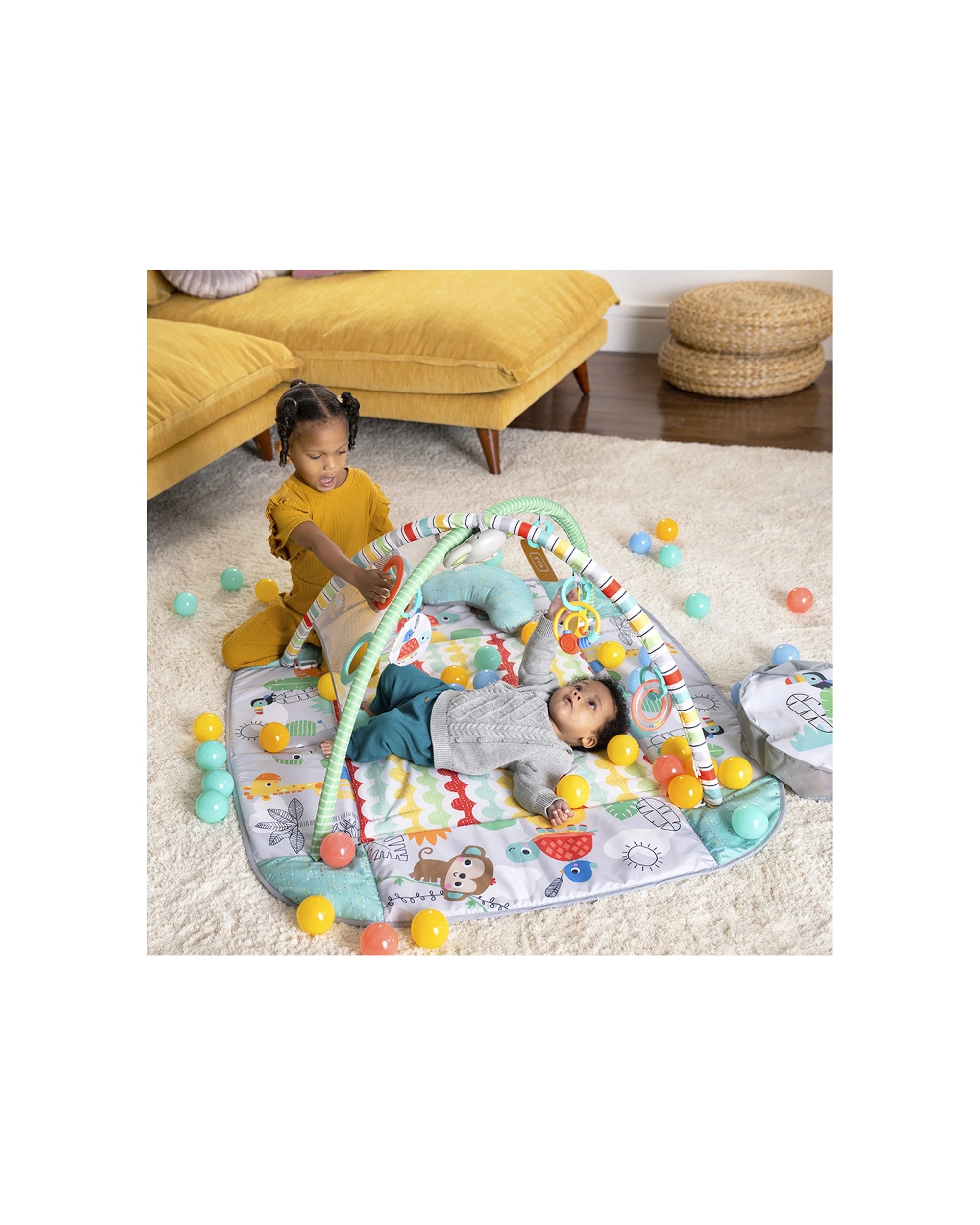 5 Bright Starts 5in1 Baby Your Way Play Mat Activity Gym Ball Pit Totally Tropical.
 - Multi, 5 of 9