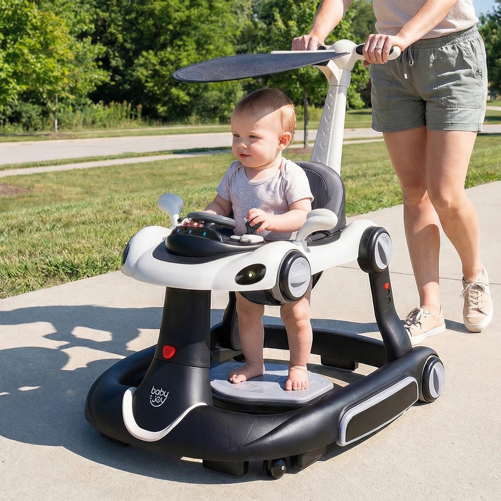 3 Costway 7-in-1 Baby Walker Portable Push Car - Black, 3 of 3