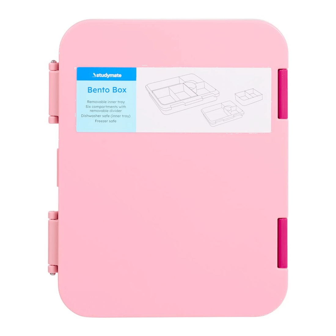 1 Studymate Large Plastic Bento Box Pink, 1 of 4