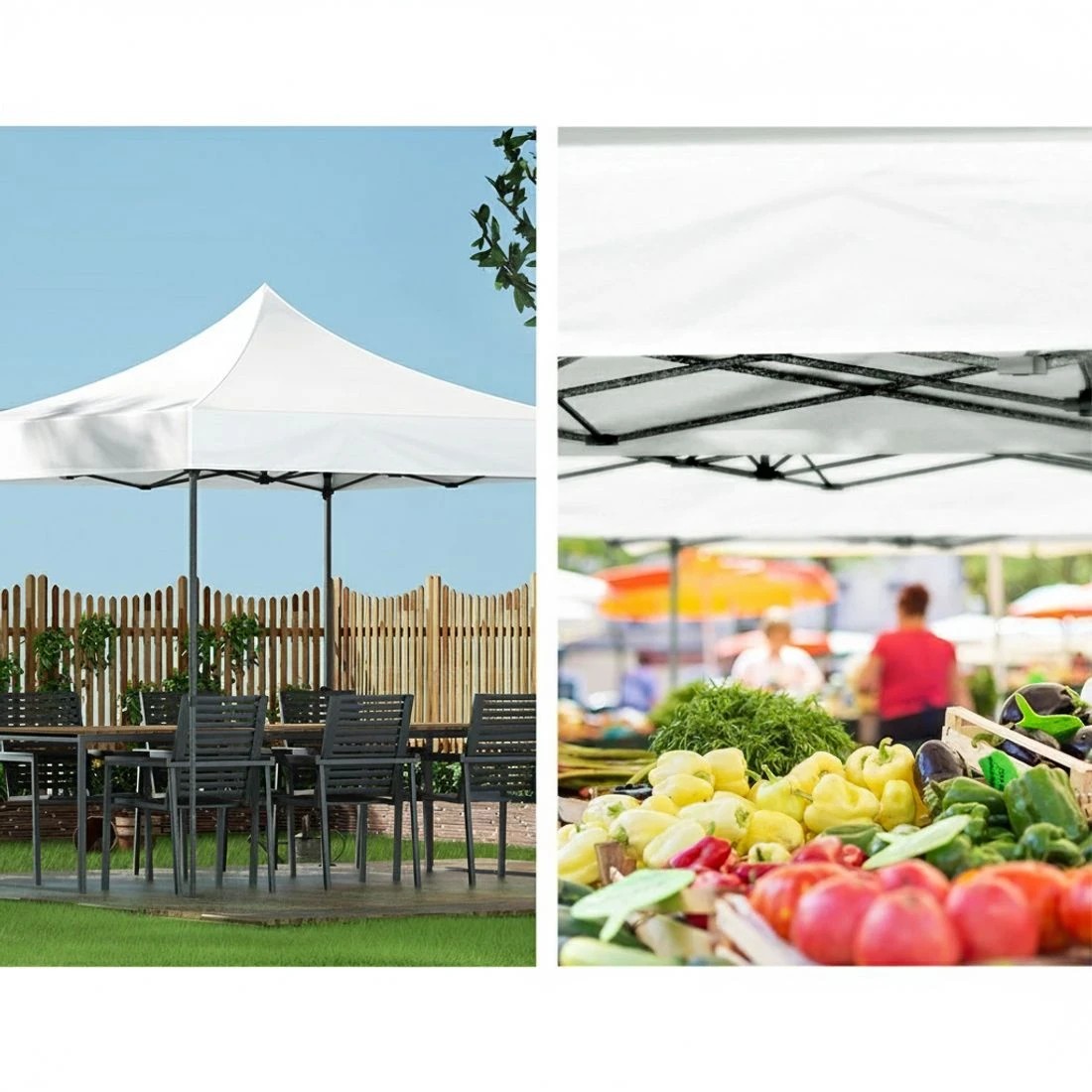 4 Instahut Gazebo Pop Up Marquee 3x3m Folding Tent Wedding Outdoor Camping Canopy Gazebos Shade - White, 4 of 8