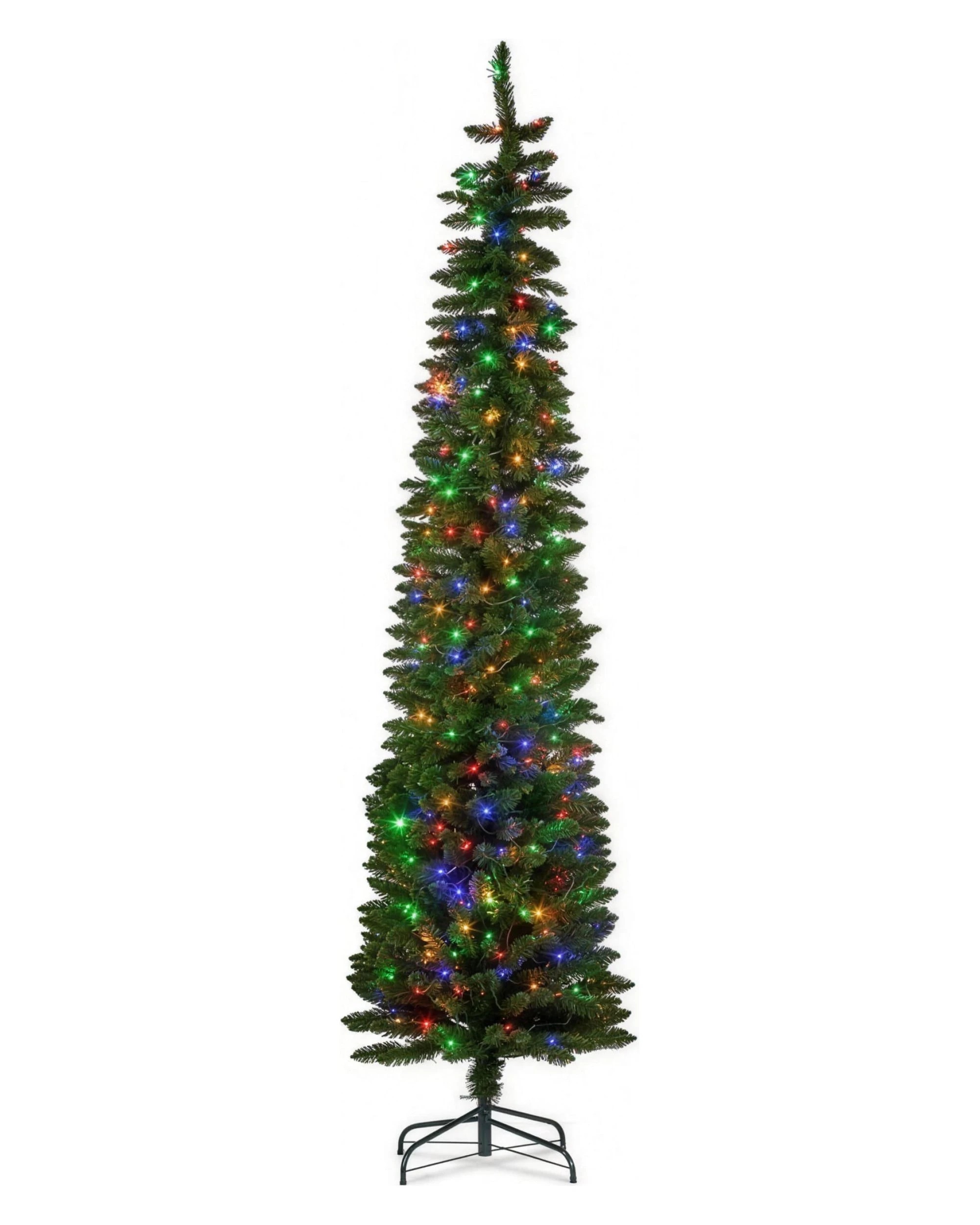 3 Christabelle 1.8m 6ft Pencil Pine Christmas Tree Pre Lit Multi Function LED Slim Artificial Indoor Xmas Decor Home, 3 of 4