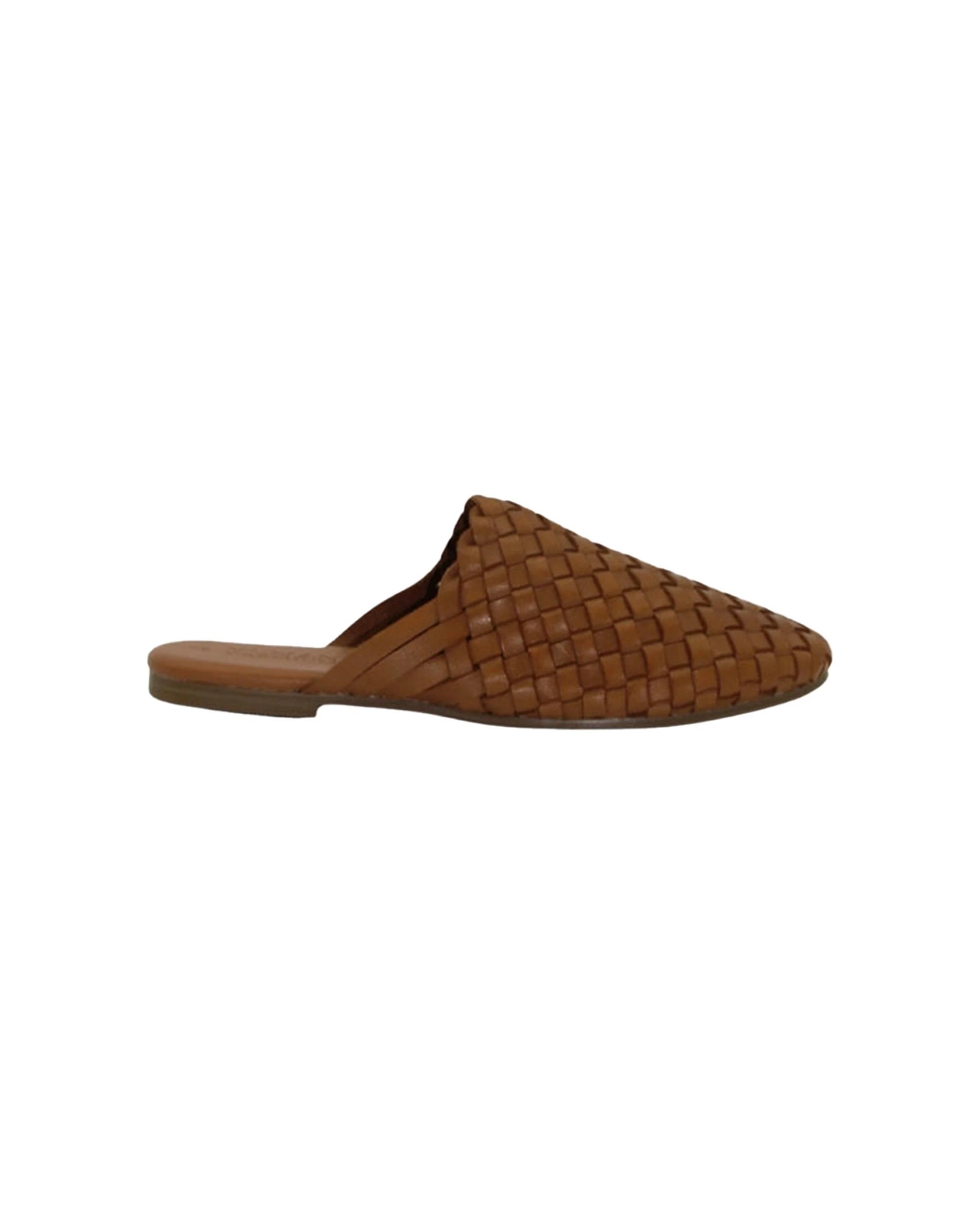 1 Human Shoes Barland Women's Mule Slide Sandals Woven Leather Natural TAN, 1 of 3