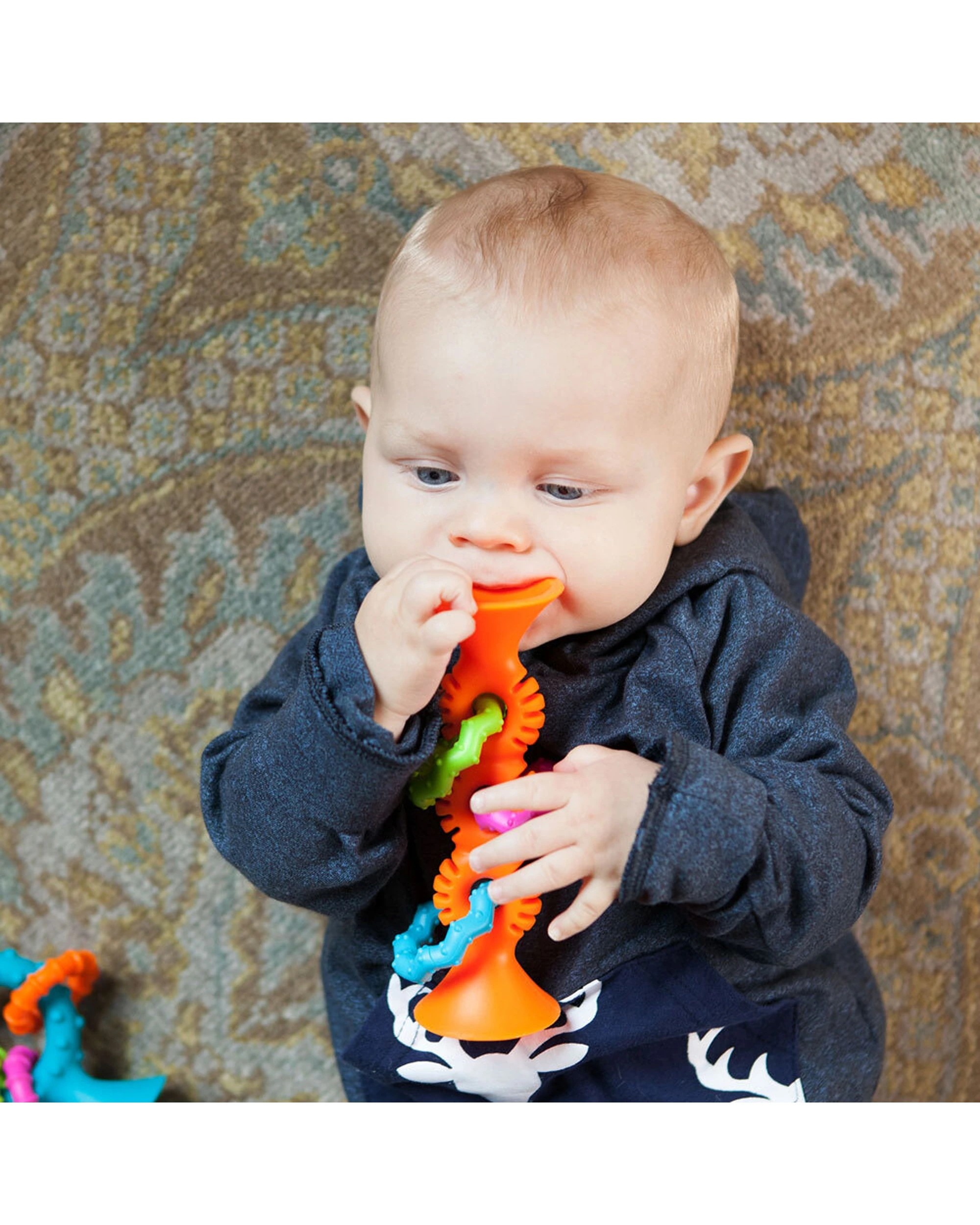 5 Fat Brain Toy Co PipSquigz Loops Sensory Toy Silicone Suction Cups - Orange, 5 of 8