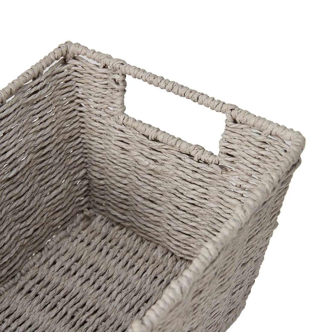 2 Rectangle Tapered Paper Rope Basket - Grey, 2 of 8