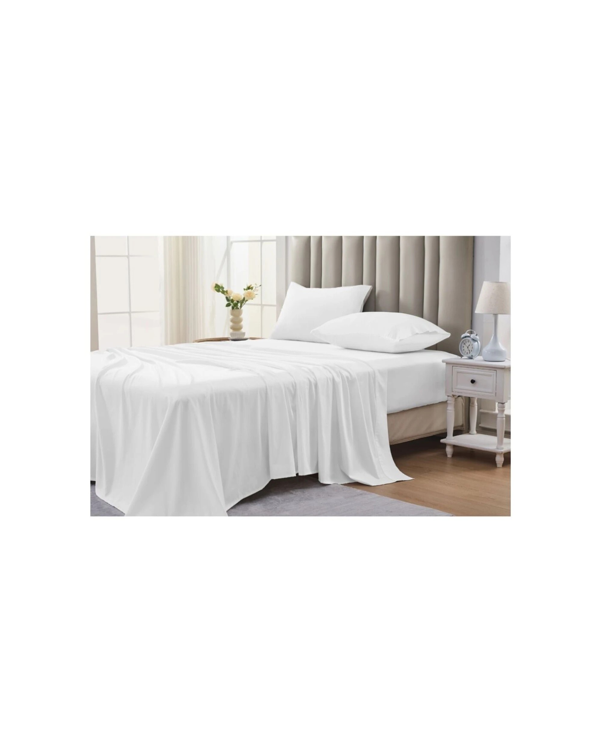 7 Grosvenor House Egyptian Cotton Sheet Set With Pillowcase 500TC - Super King Bed - White, 7 of 8