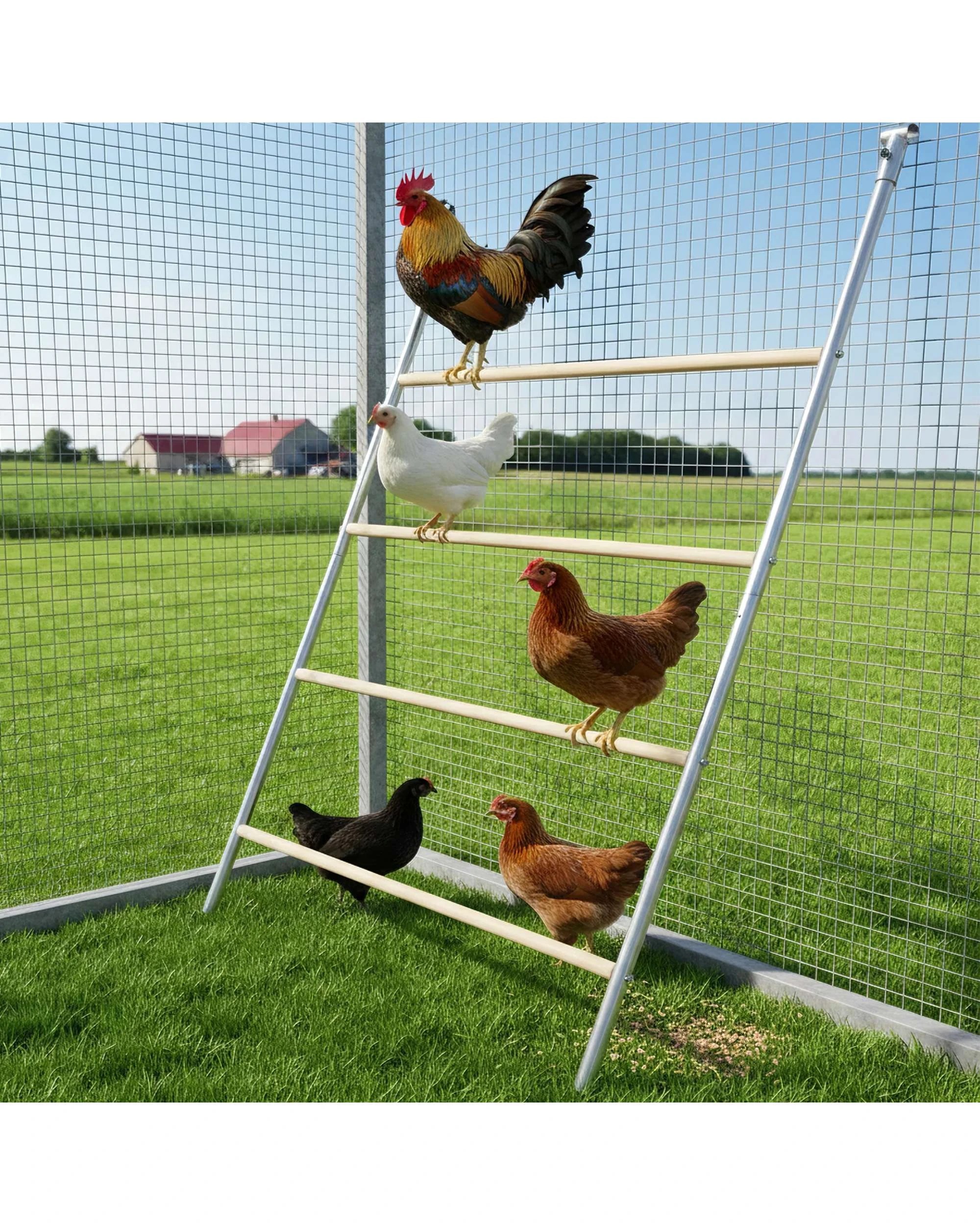 3 Advwin Chicken Roosting Perch Large Chicken Perch Roosting Ladder Bars for Coop, 3 of 7