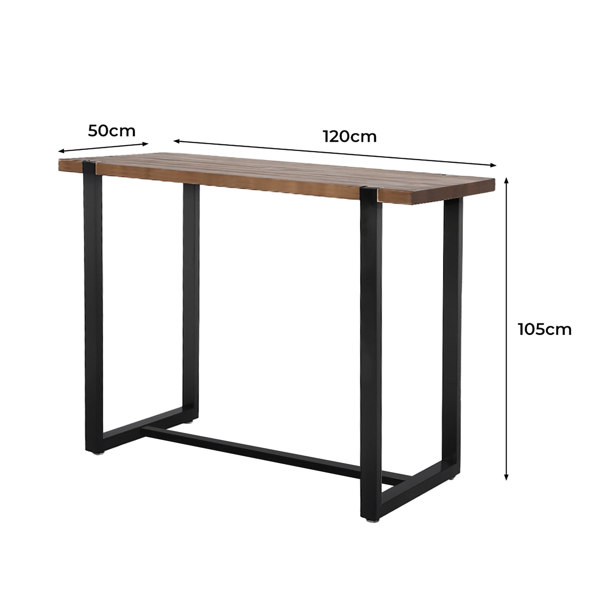 3 Levede High Bar Table Industrial Pub Table Dining Solid Wood Cafe Desk 120X50cm, 3 of 6