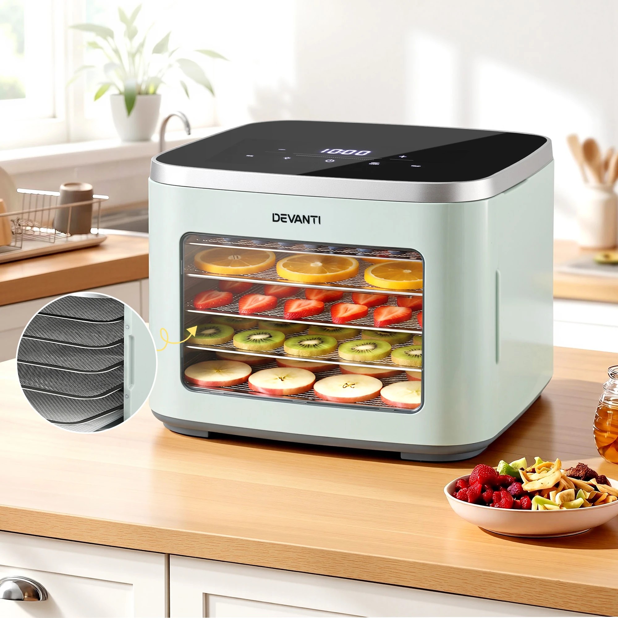 3 Devanti Food Dehydrator 5 Tray Mini Fruit Dryer Maker - Green, 3 of 7