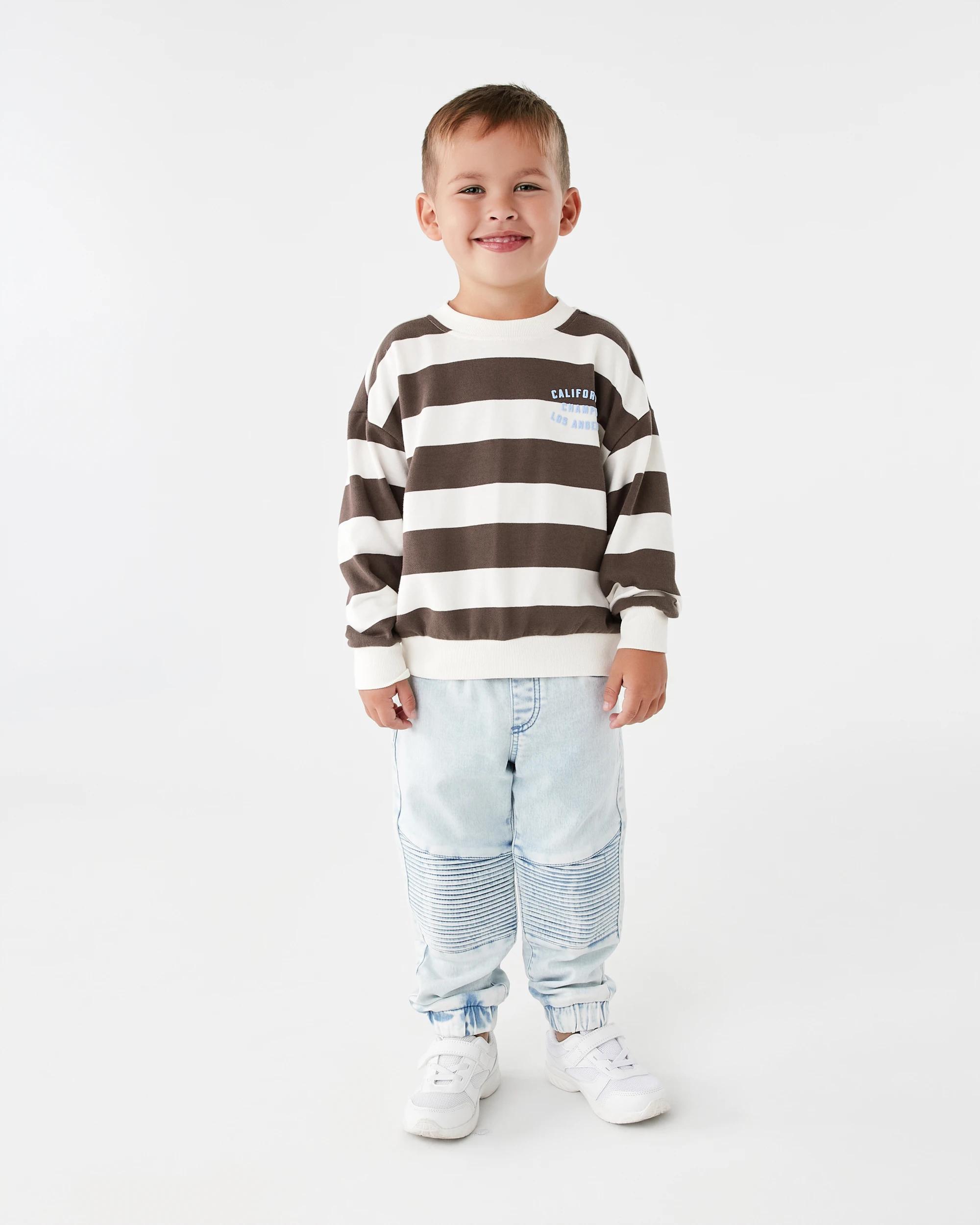 6 Oversized Stripe Crew Neck Sweatshirt Brn Sports, 6 of 7