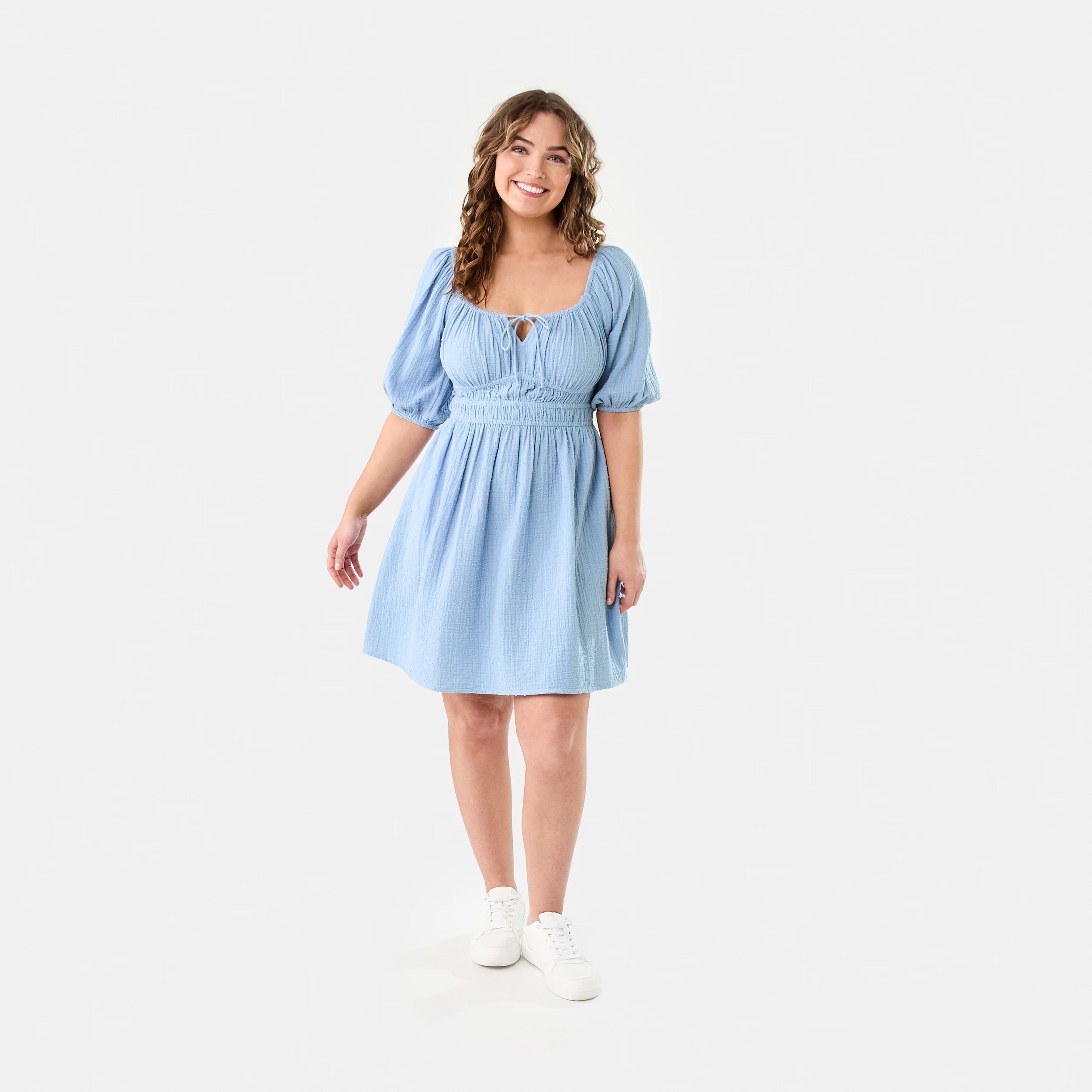 10 Short Puff Sleeve Mini Dress Bruni Blue, 10 of 10