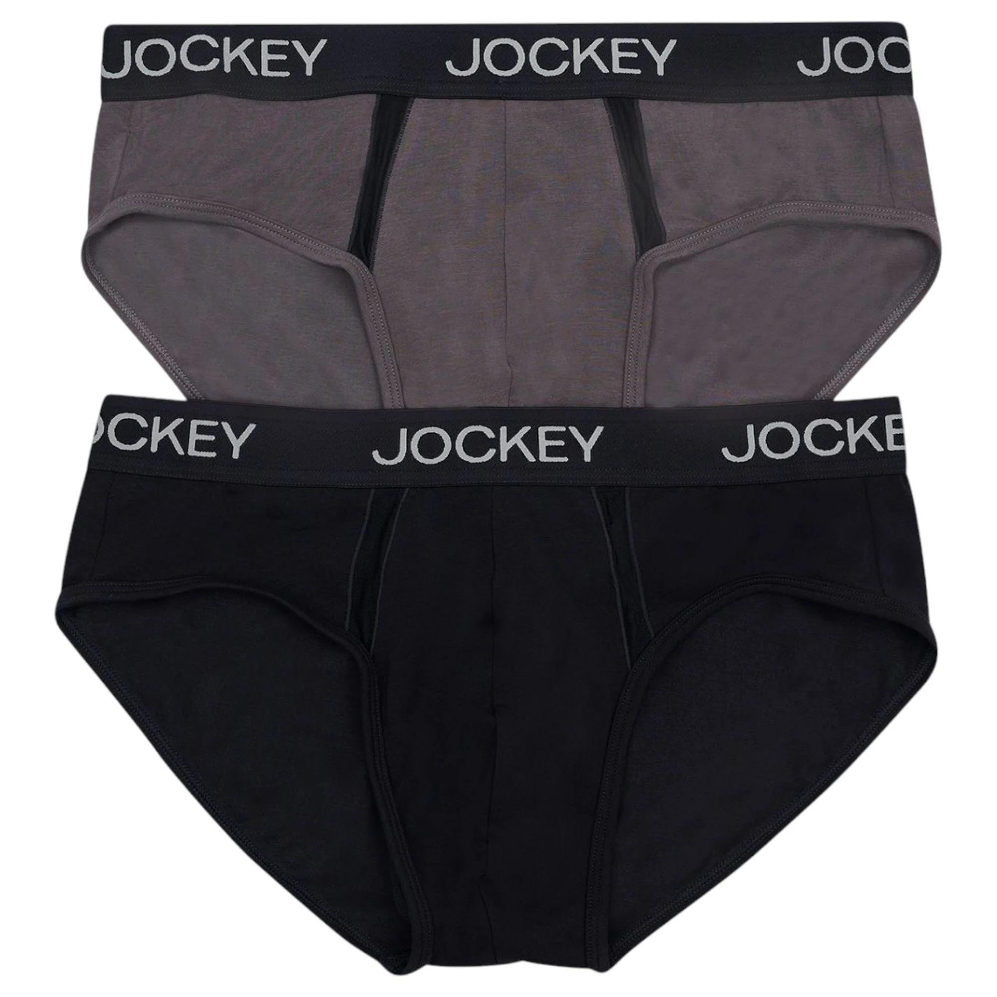 4 Jockey 6 Pack Mens Chafe Proof Pouch Brief Underwear BLACK/GREY, 4 of 7