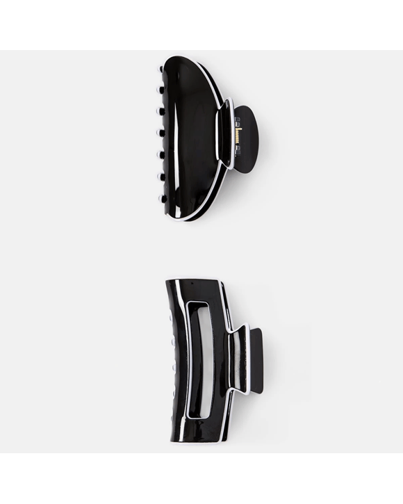 2 Pack Black and White Contrast Hair Clips