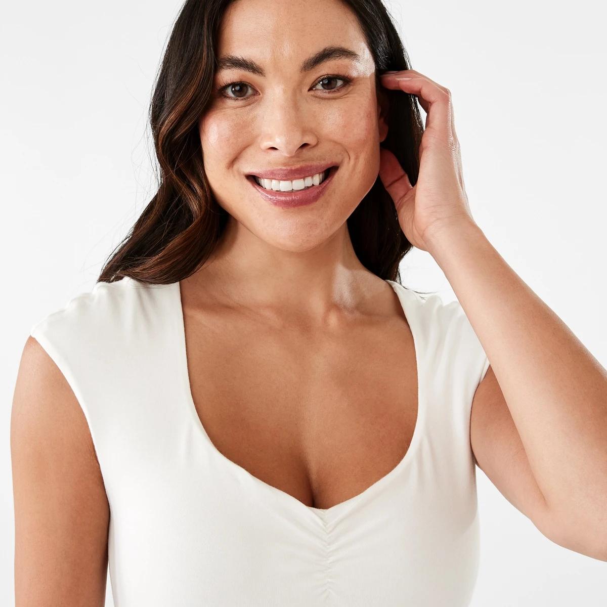5 Cap Sleeve Bodysuit Ecru, 5 of 6