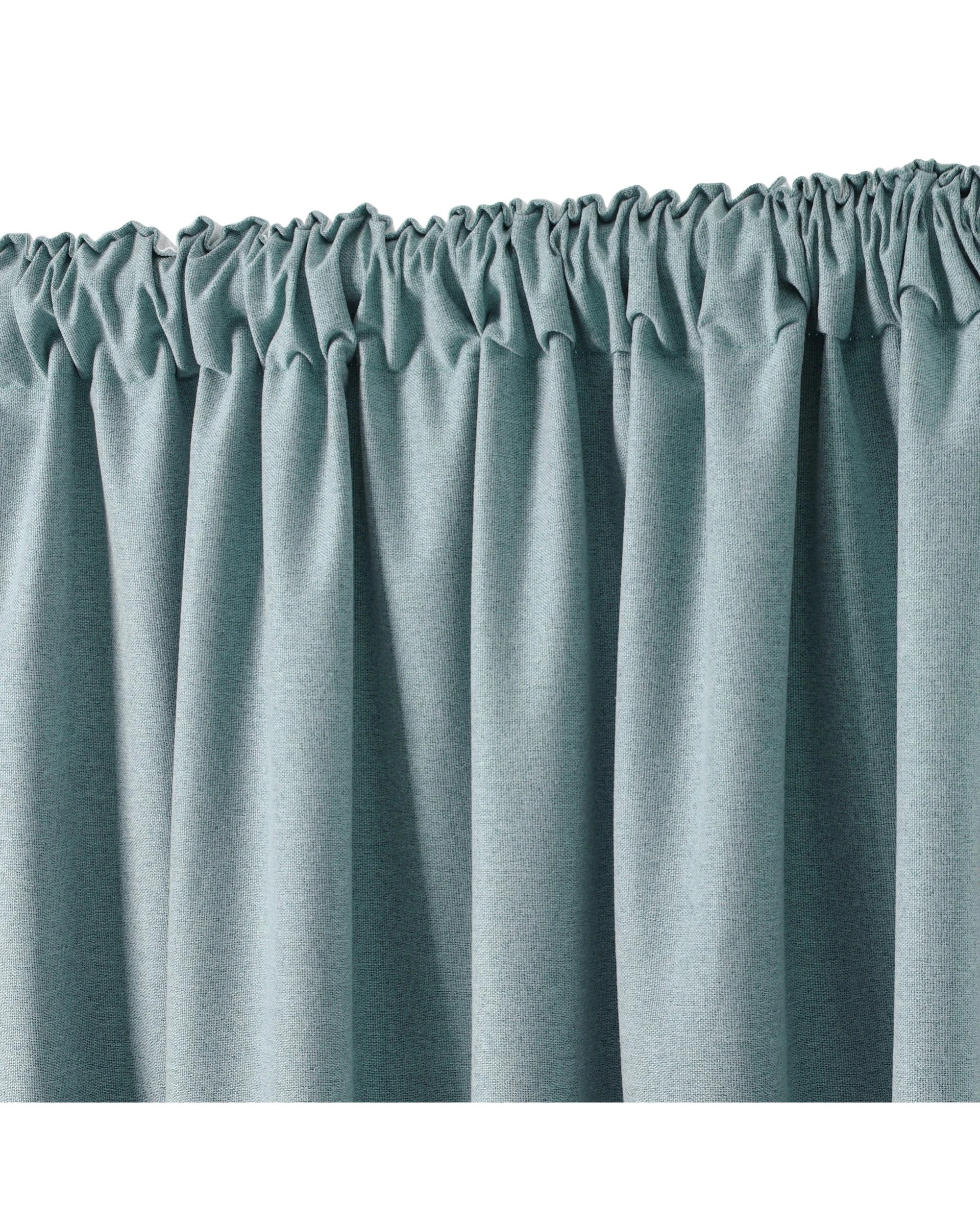 6 Cadence & Co. Bennett Faux Linen Blockout Multi Header Curtain Twin Pack 90x223cm - Dusty Blue, 6 of 8