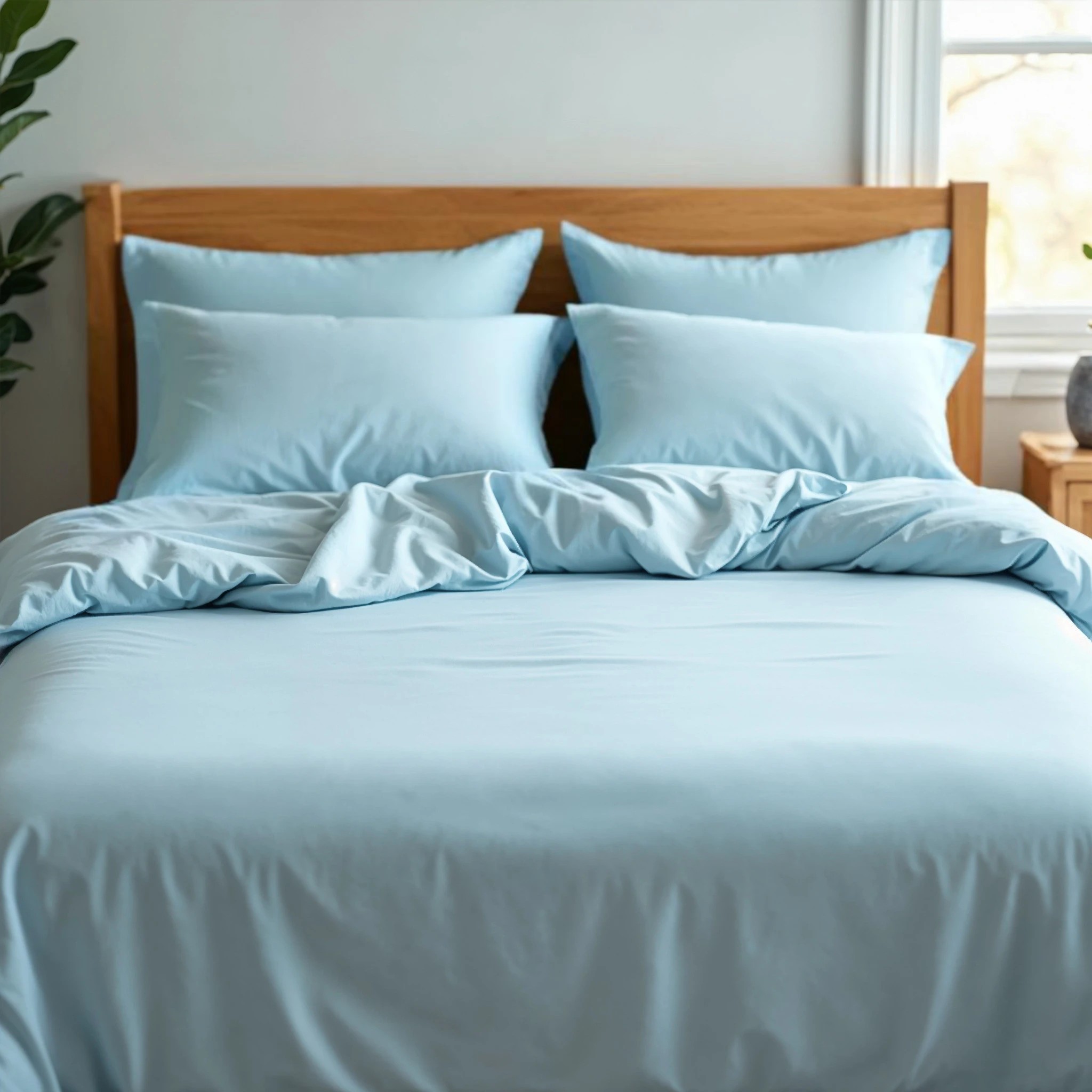 1 Royal Comfort 1200 Thread Count Sheet Set 4 Piece Ultra Soft Touch Bedding - Queen Bed - Blue, 1 of 4