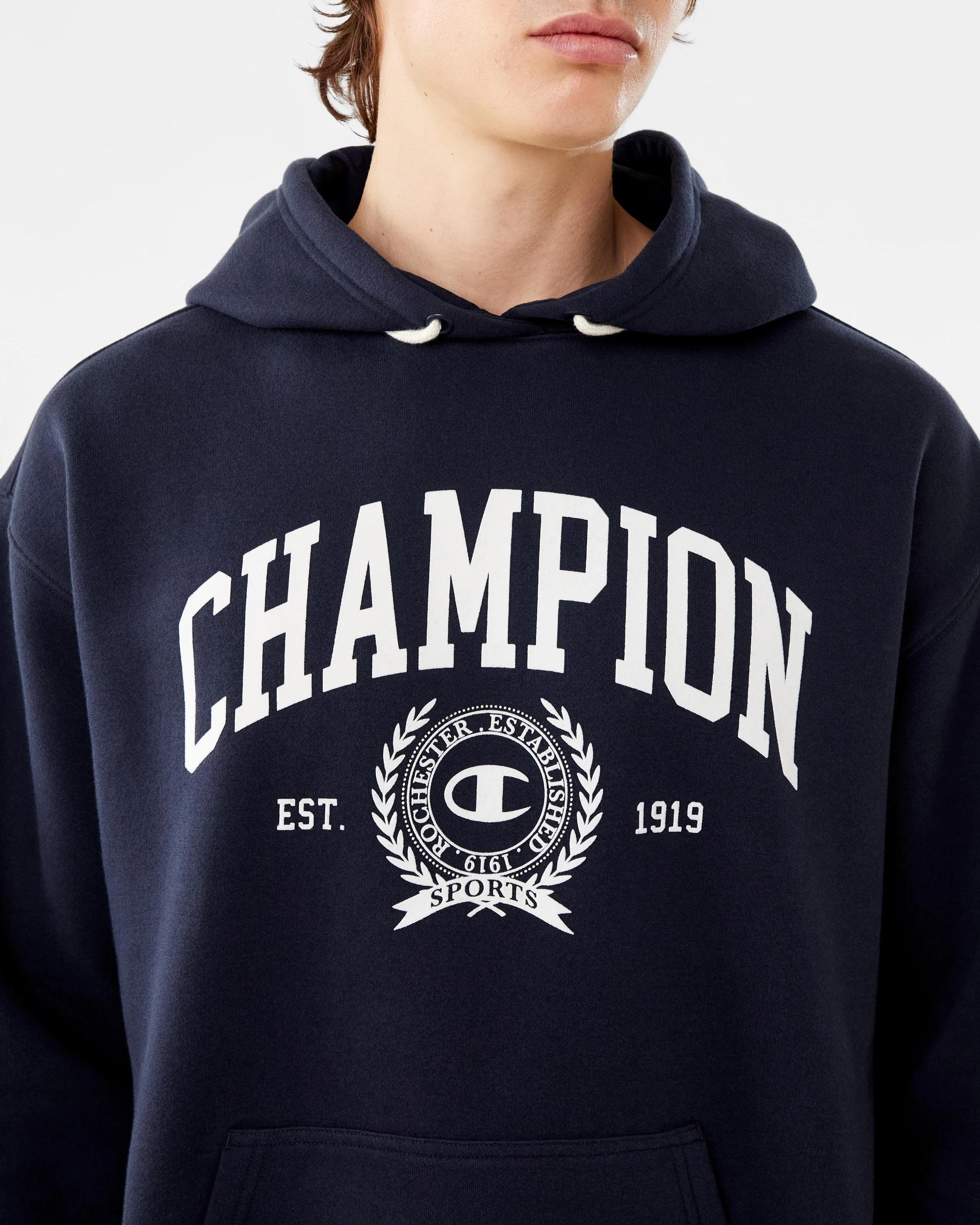7 Champion Varsity Mens Hoodie Navy, 7 of 9